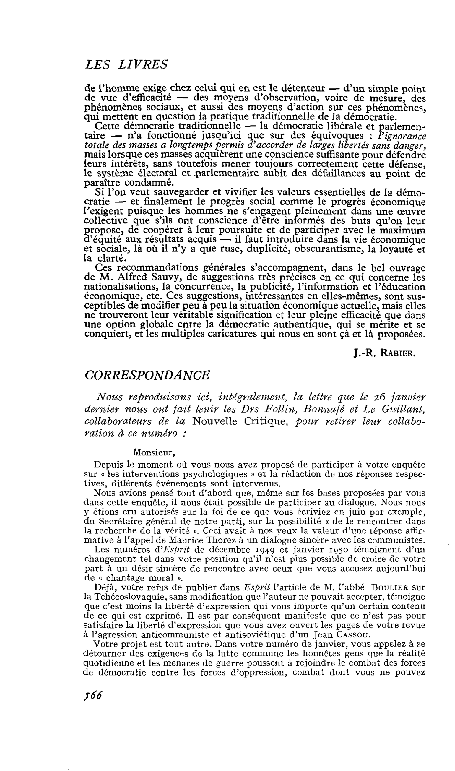 Correspondance