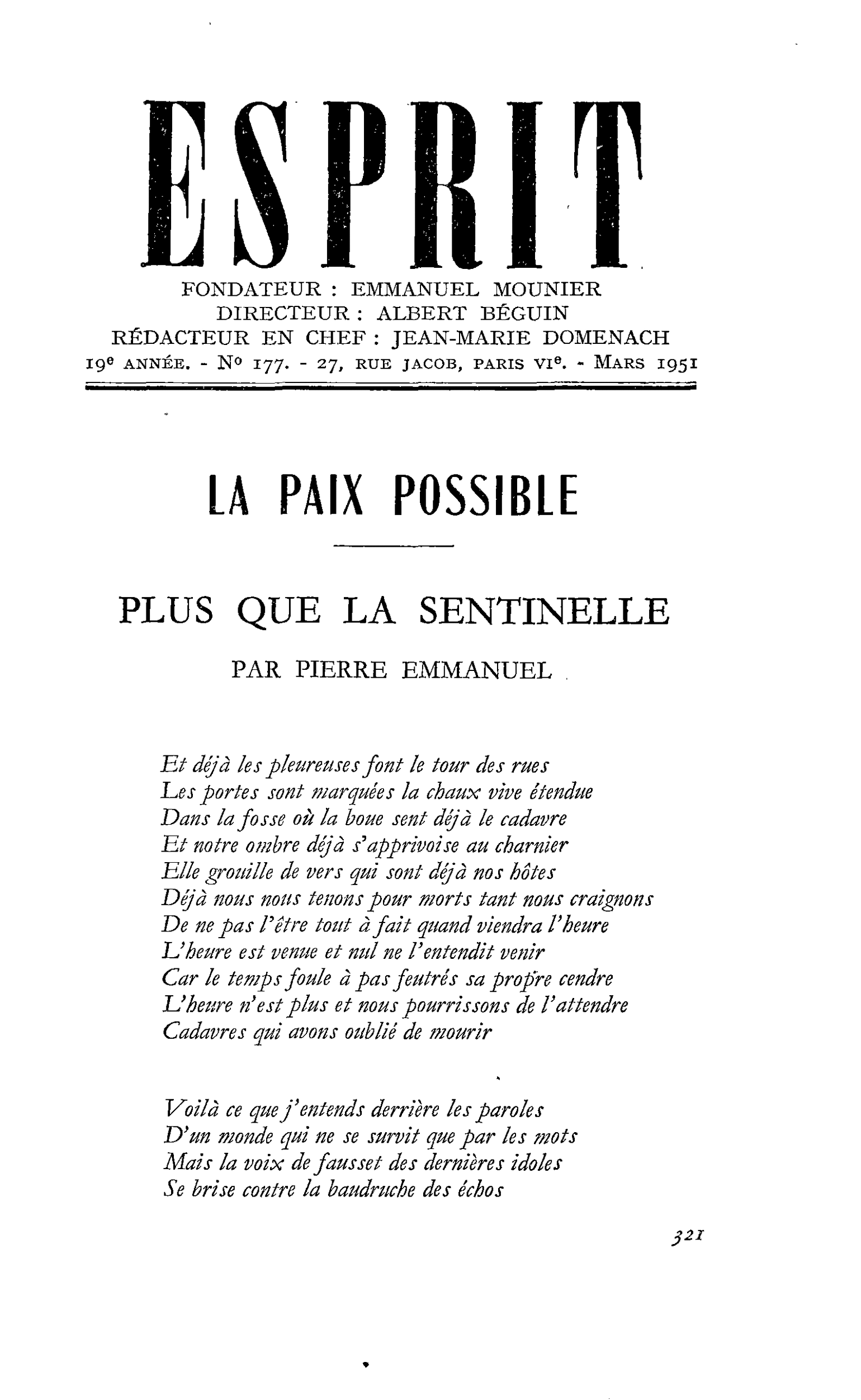 PLUS QUE LA SENTINELLE