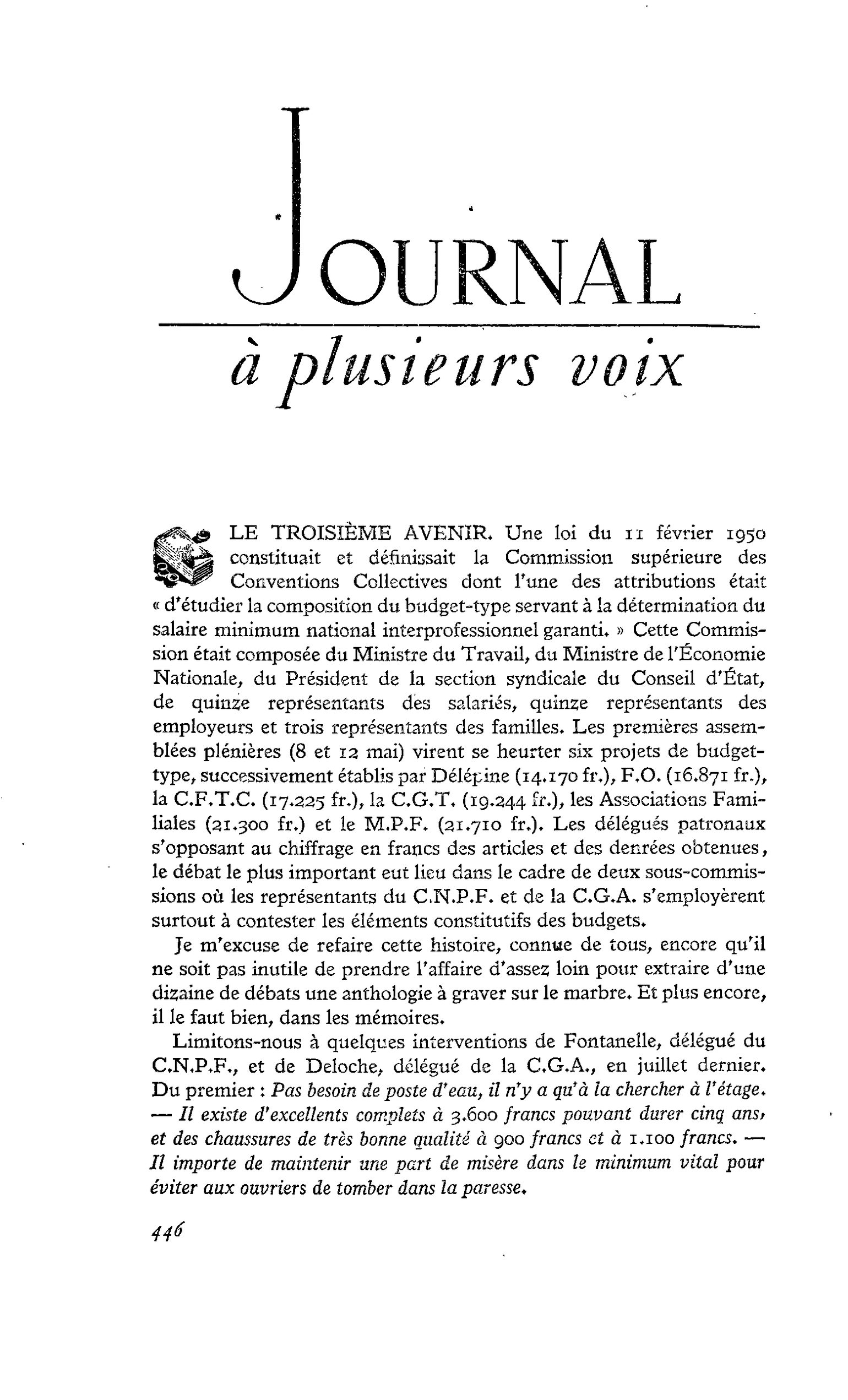 LE TROISIÈME AVENIR