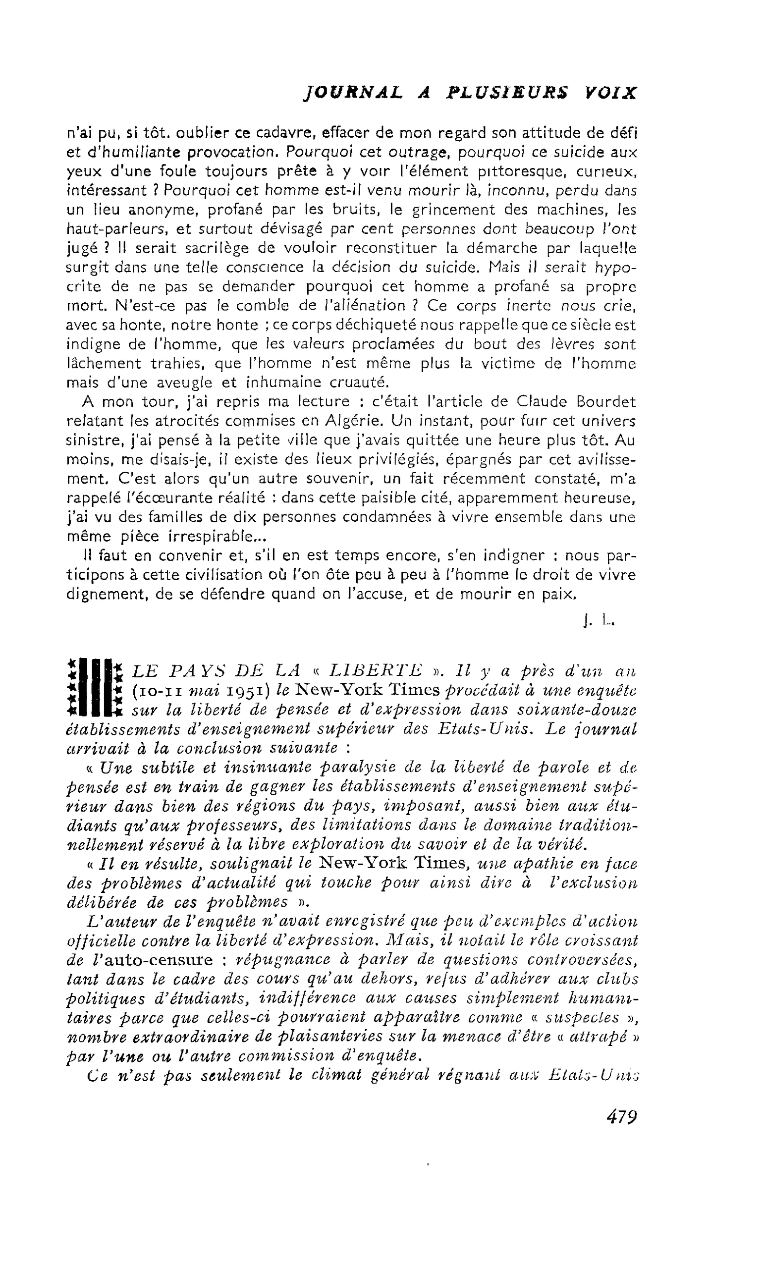 LE PAYS DE LA « LIBERTE »