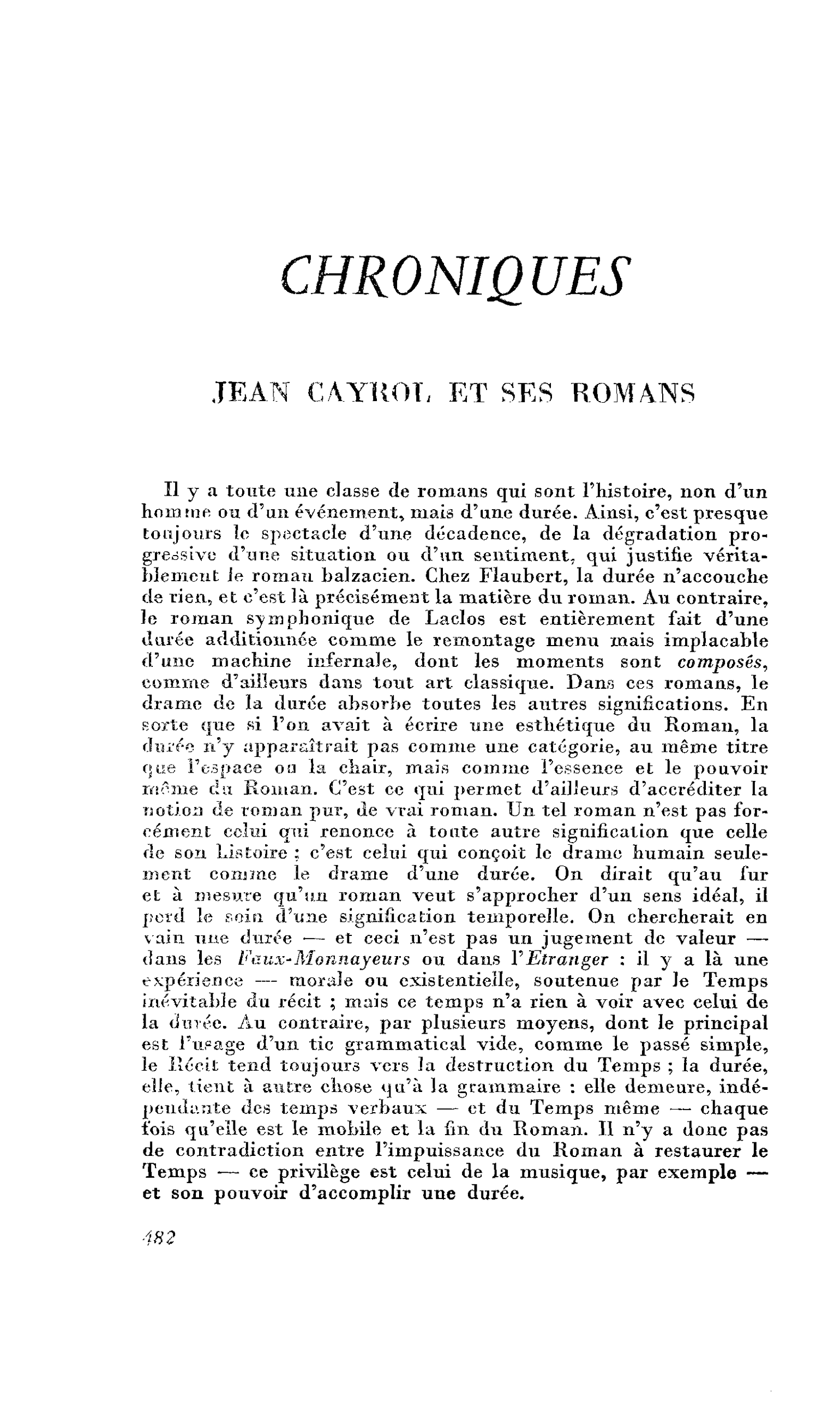 Jean Cayrol et ses romans