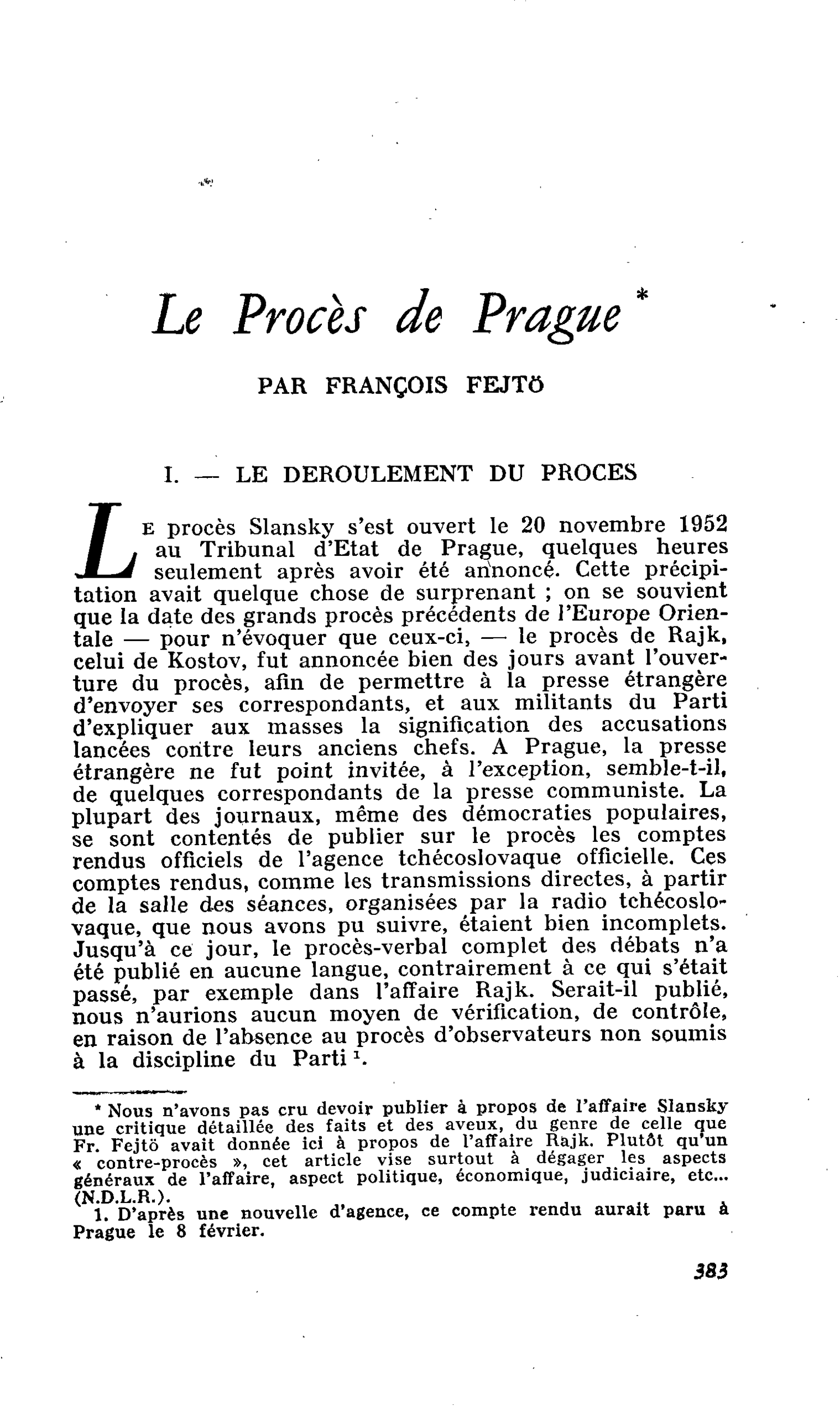 Le Procès de Prague