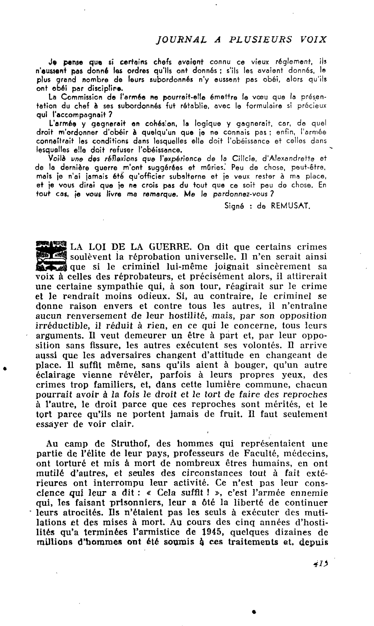 LA LOI DE LA GUERRE
