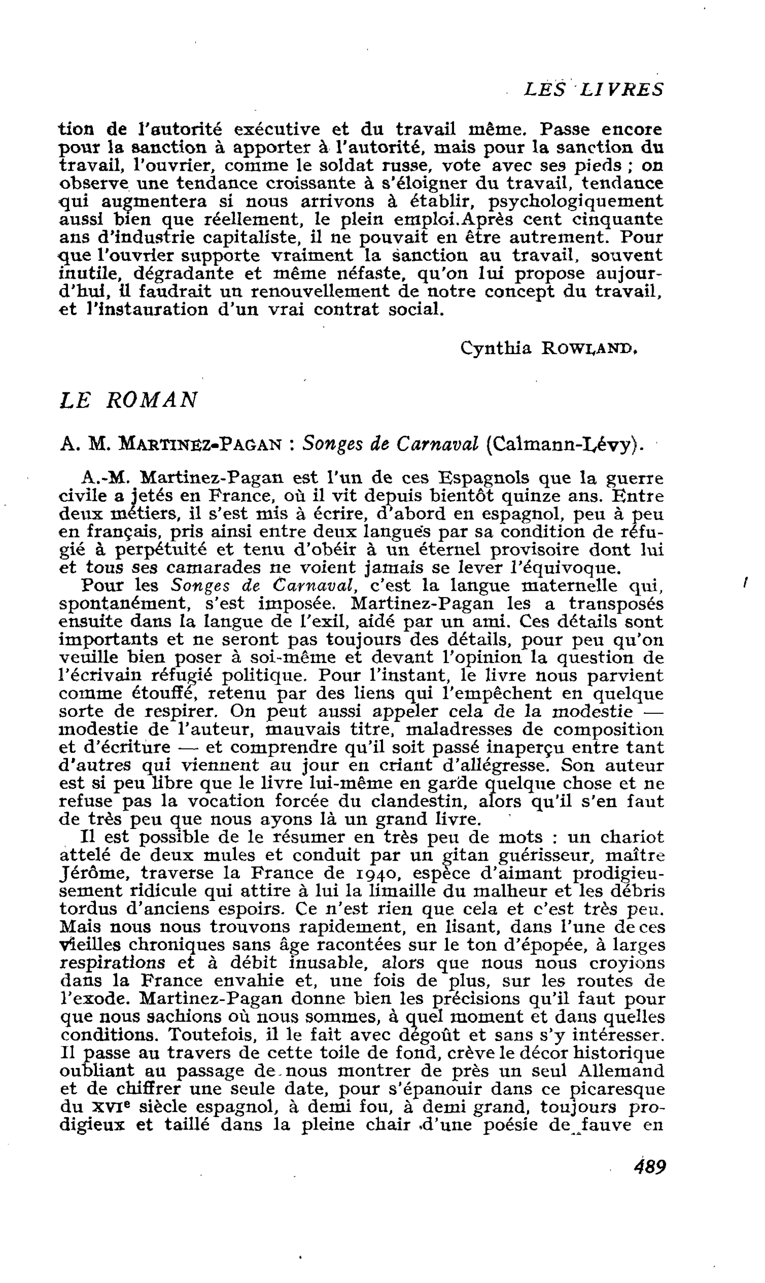 A. M. Martinez-Pagan : Songes de Carnaval
