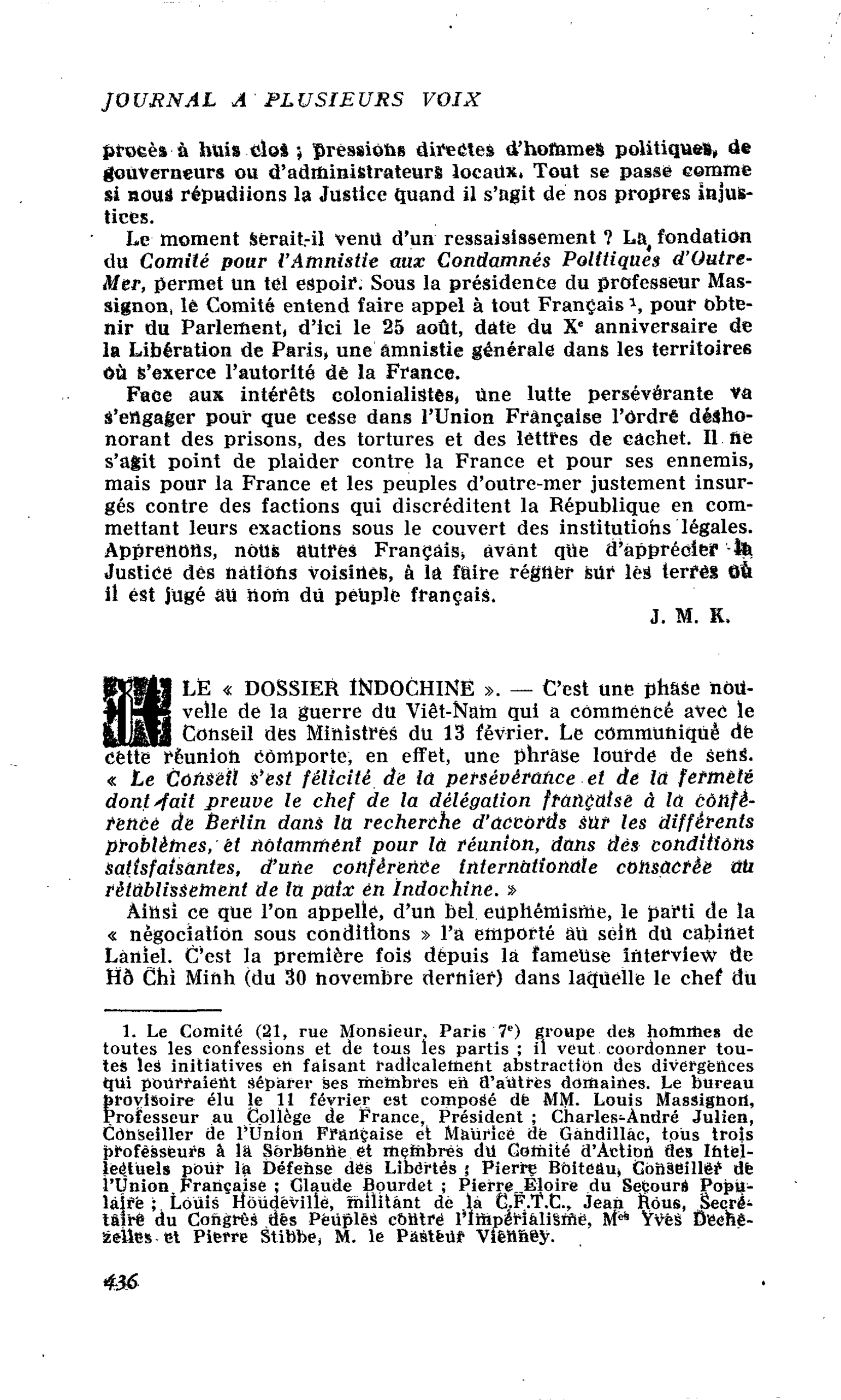 LE « DOSSIER INDOCHINE »