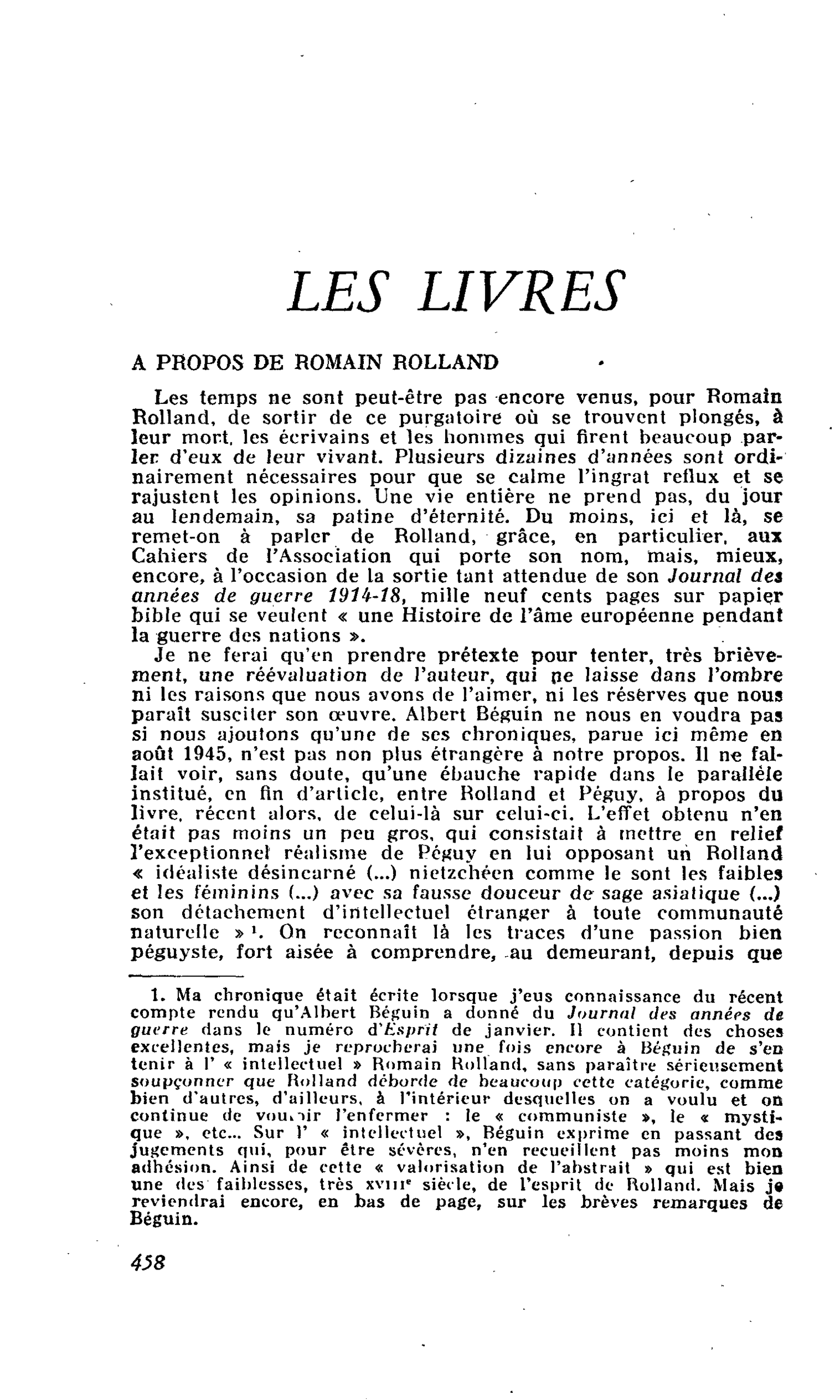 A PROPOS DE ROMAIN ROLLAND