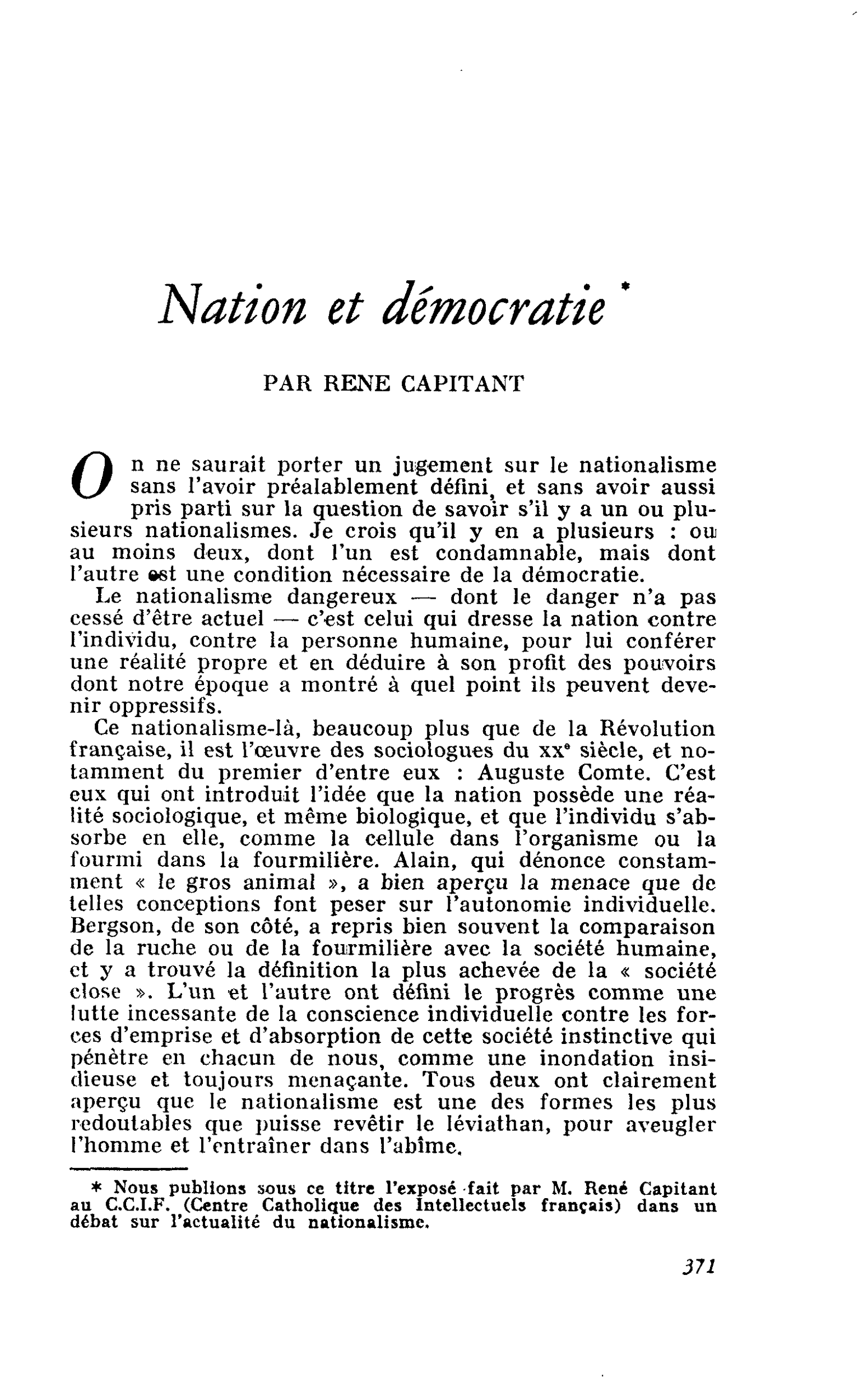 Nation et démocratie