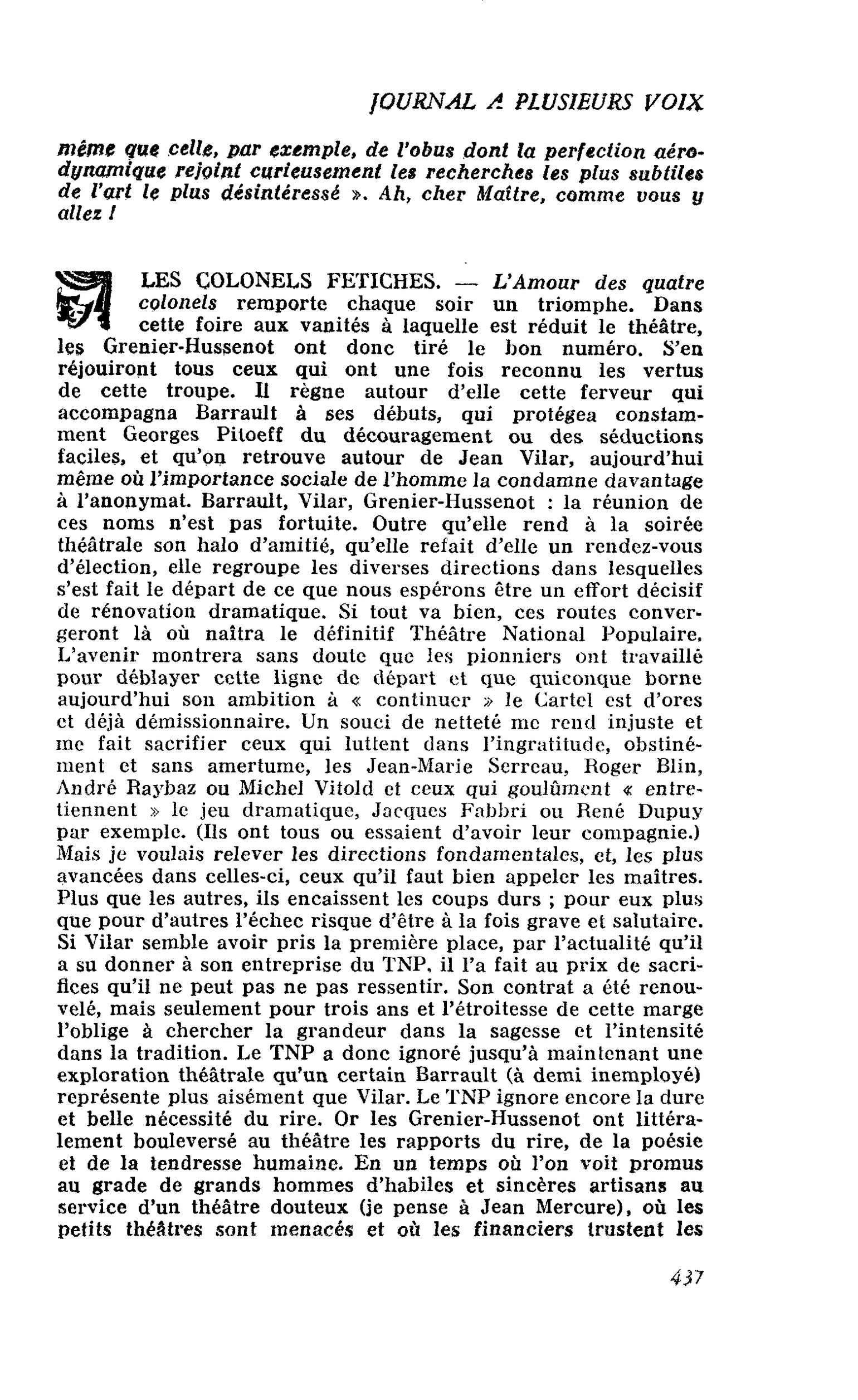 LES COLONELS FETICHES