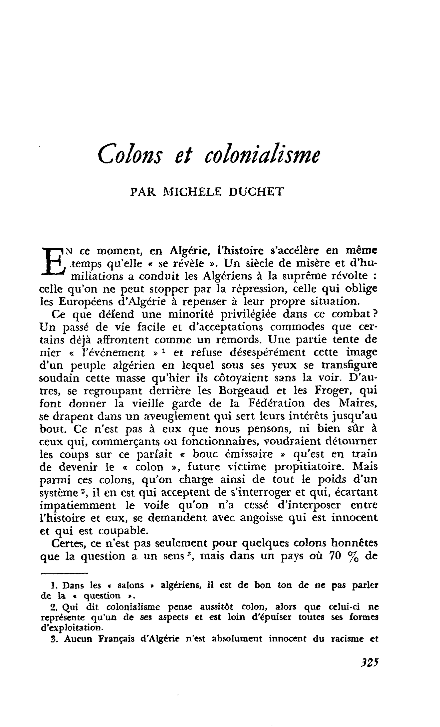 Colons et colonialisme