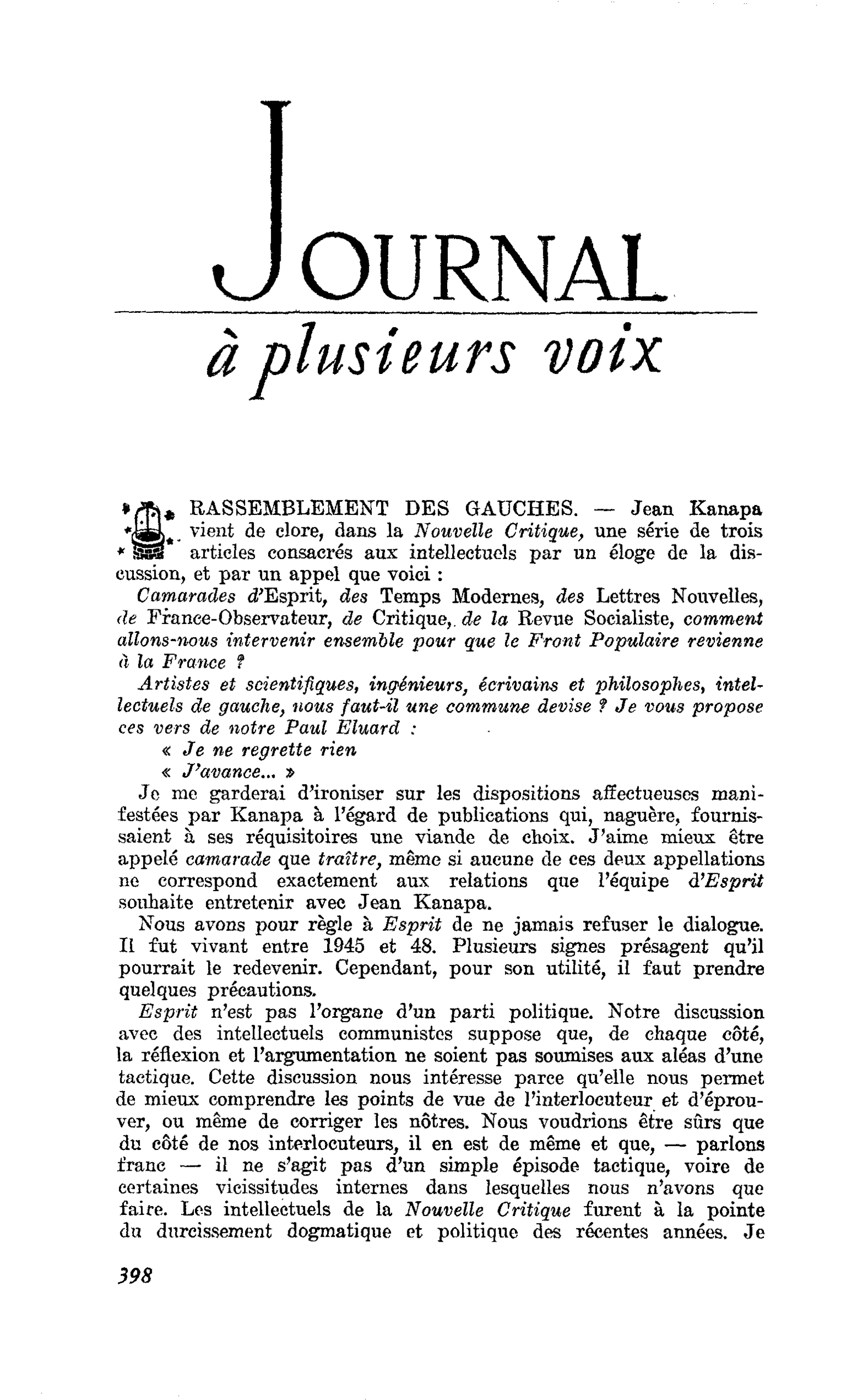 RASSEMBLEMENT DES GAUCHES