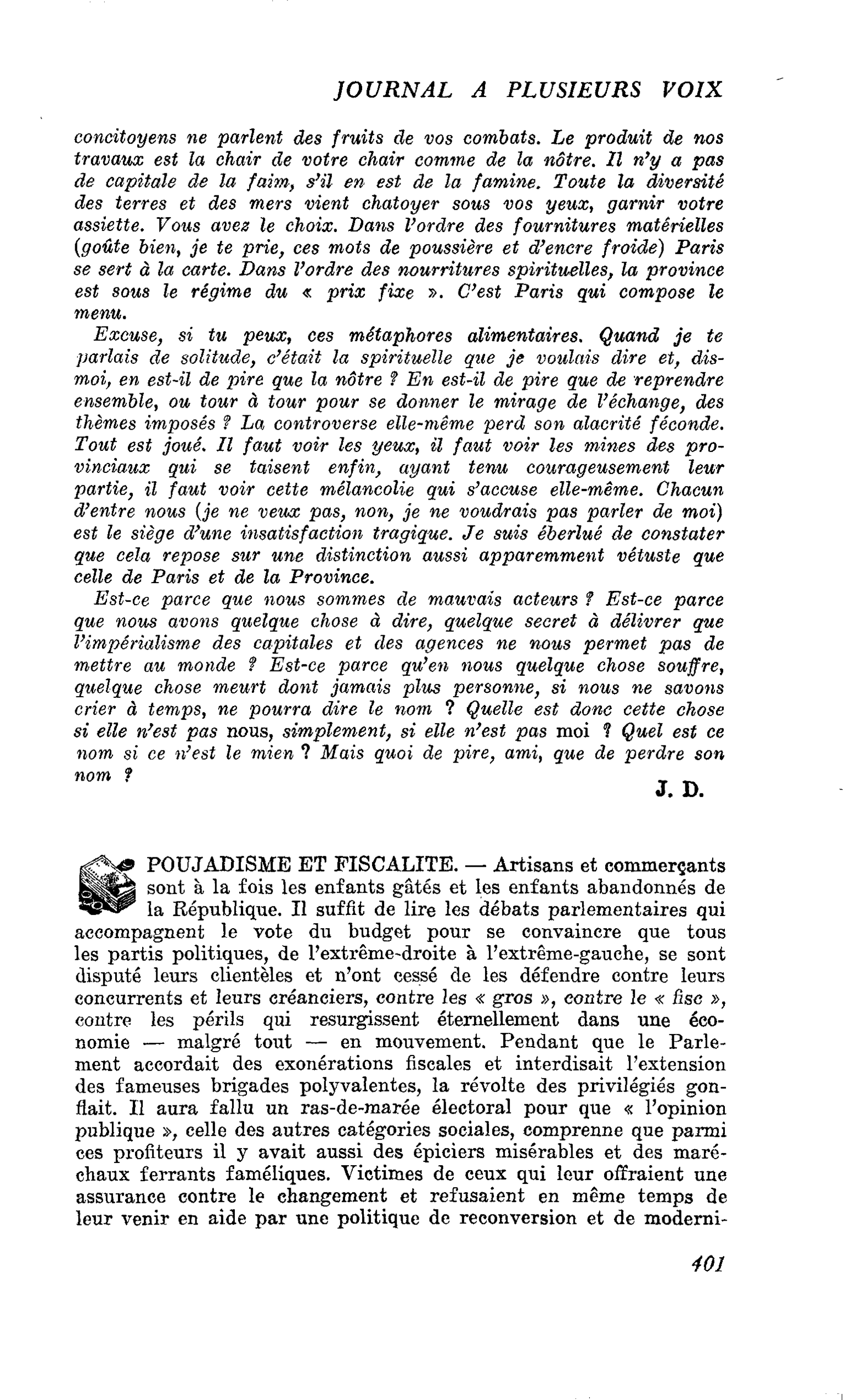 POUJADISME ET FISCALITE