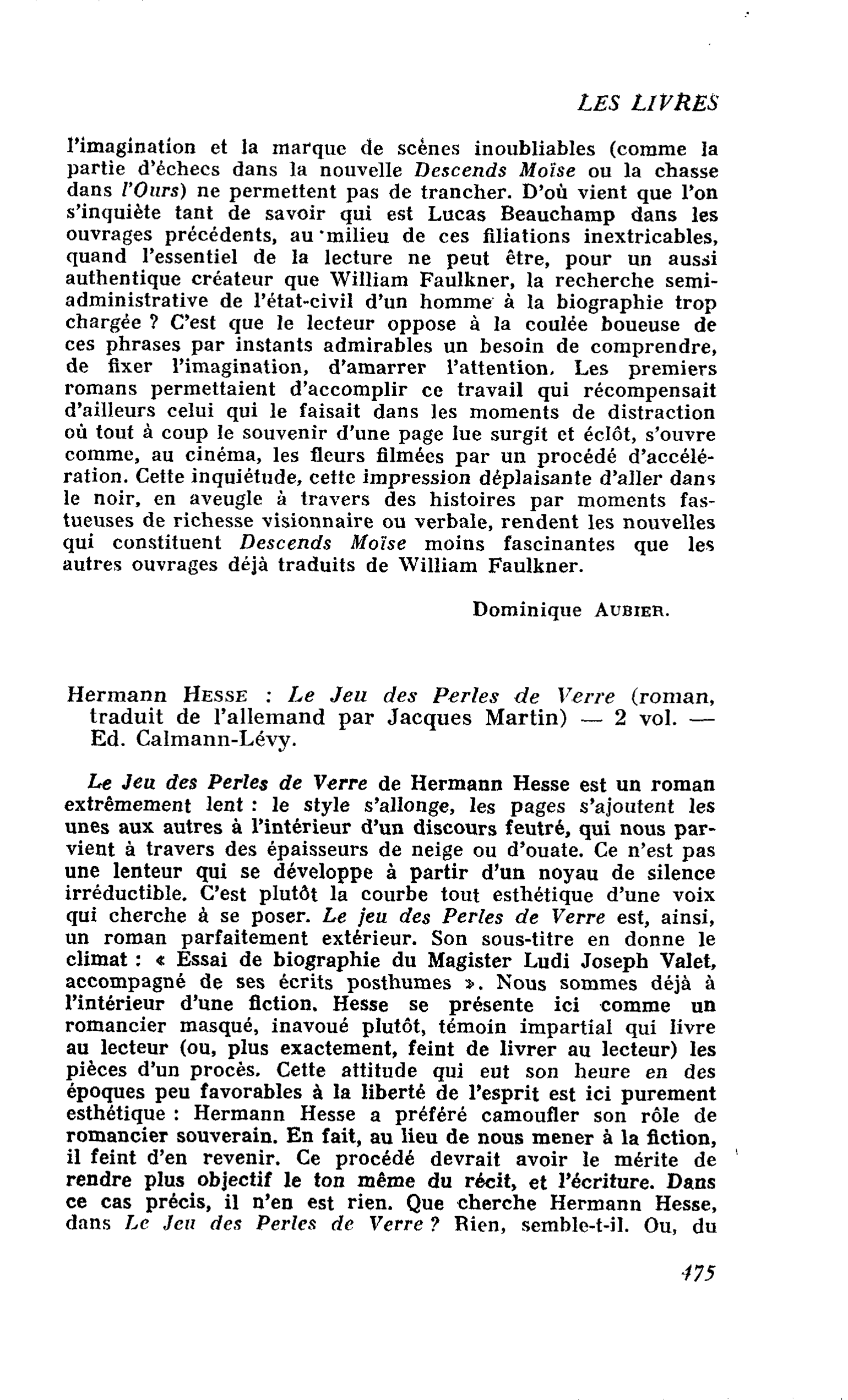Hermann Hesse : Le Jeu des Perles de Verre
