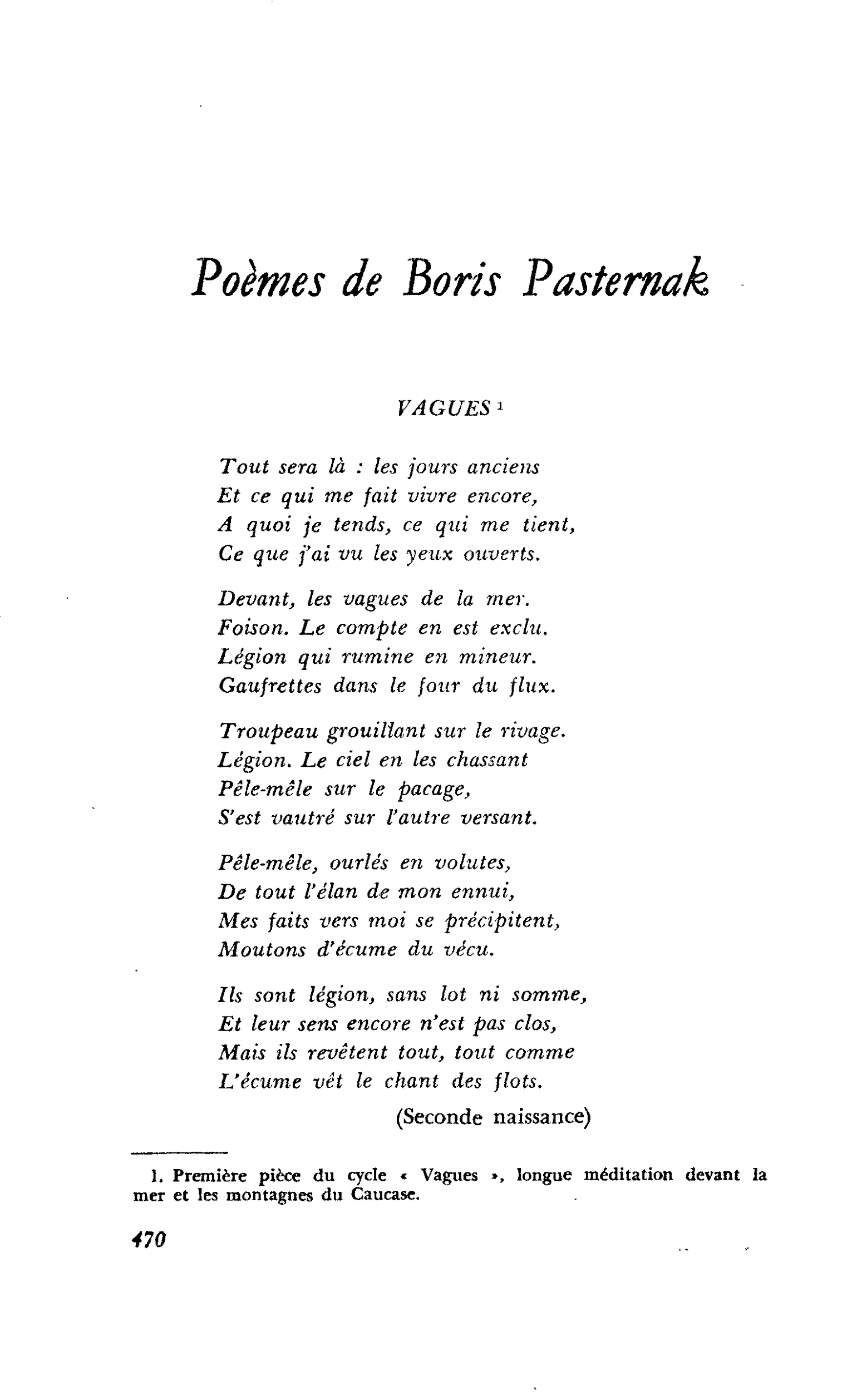 Poèmes de Boris Pasternak