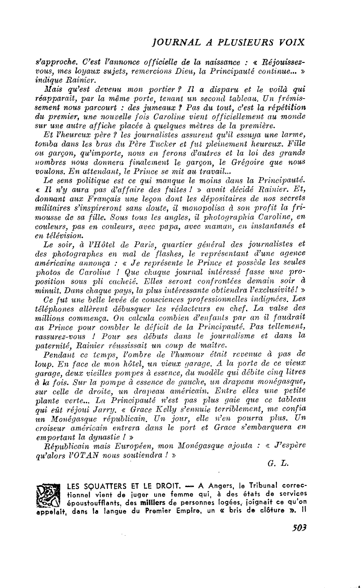LES SQUATTERS ET LE DROIT
