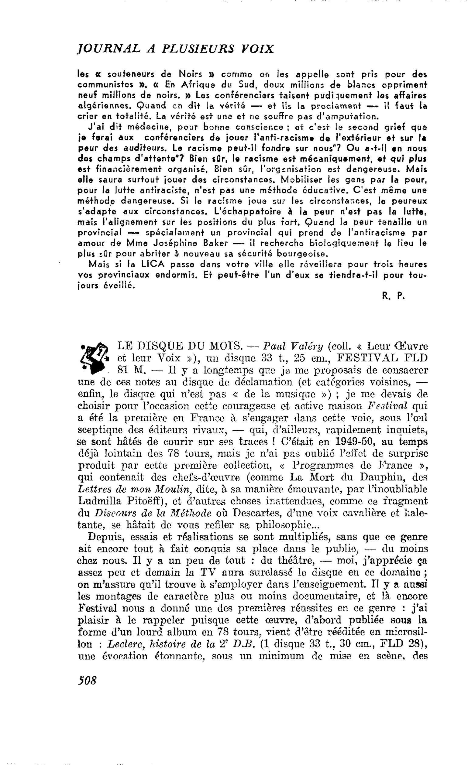 LE DISQUE DU MOIS