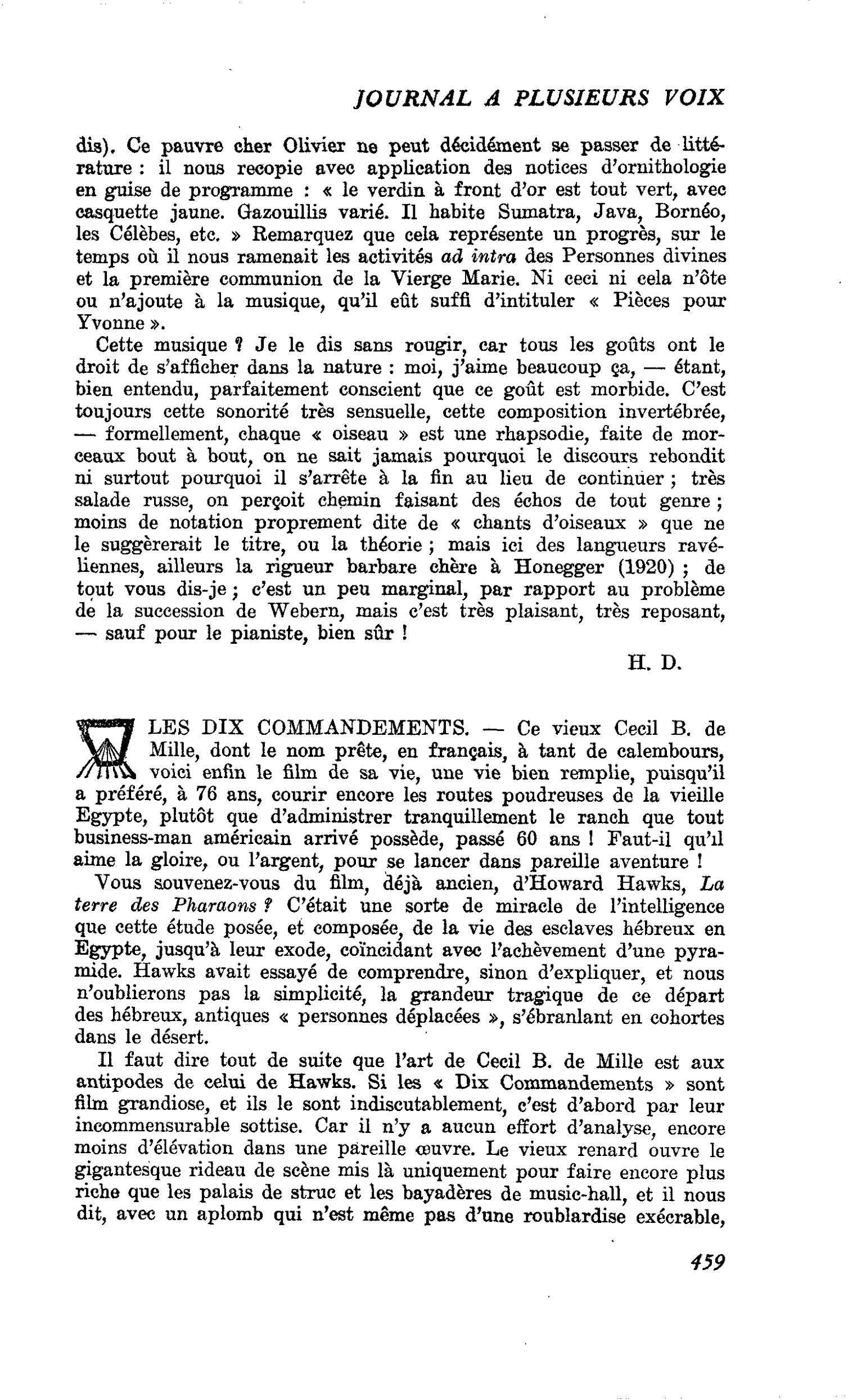LES DIX COMMANDEMENTS
