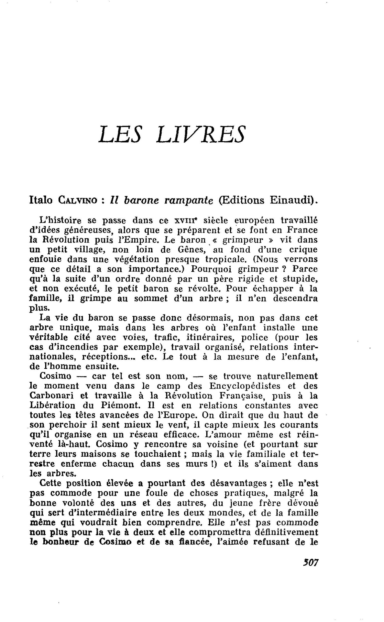 Italo Calvino : Il barone rampante