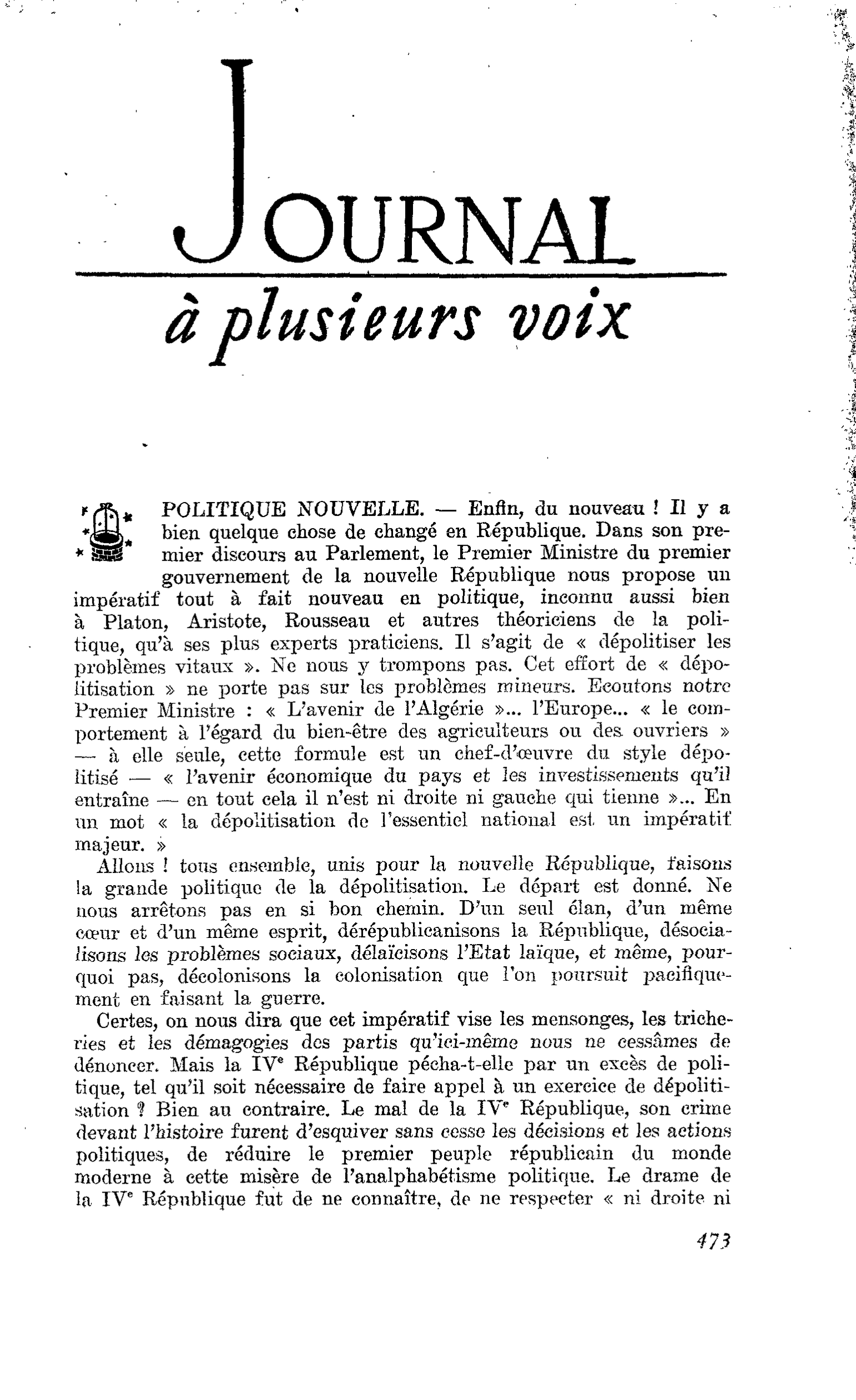 POLITIQUE NOUVELLE