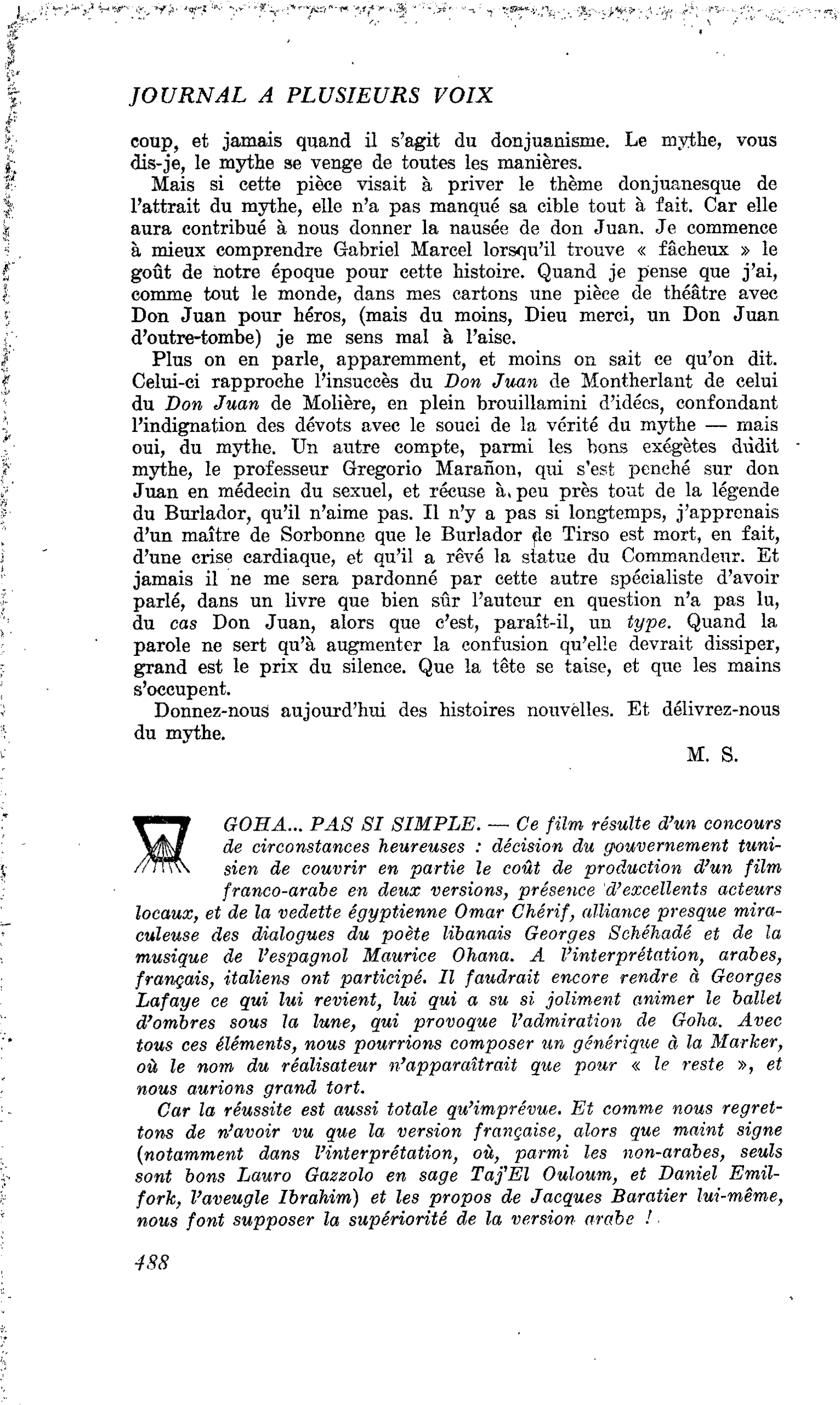 GOHA… PAS SI SIMPLE