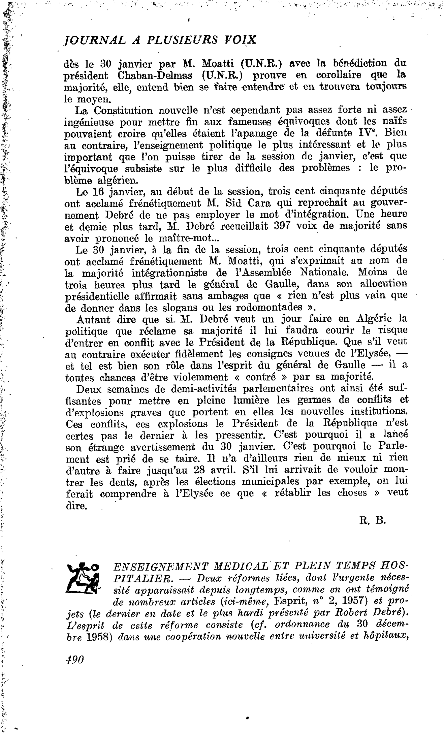 ENSEIGNEMENT MEDICAL ET PLEIN TEMPS HOSPITALIER