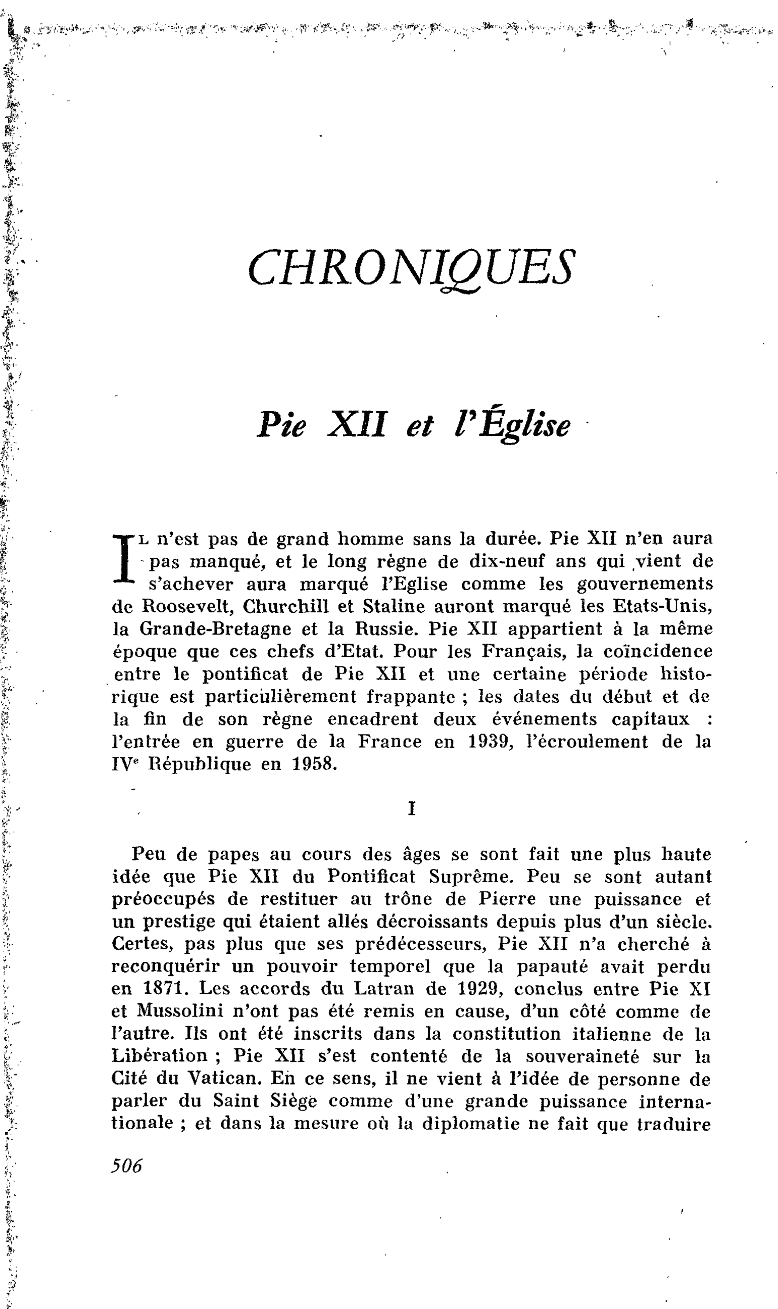 Pie XII et l’Église