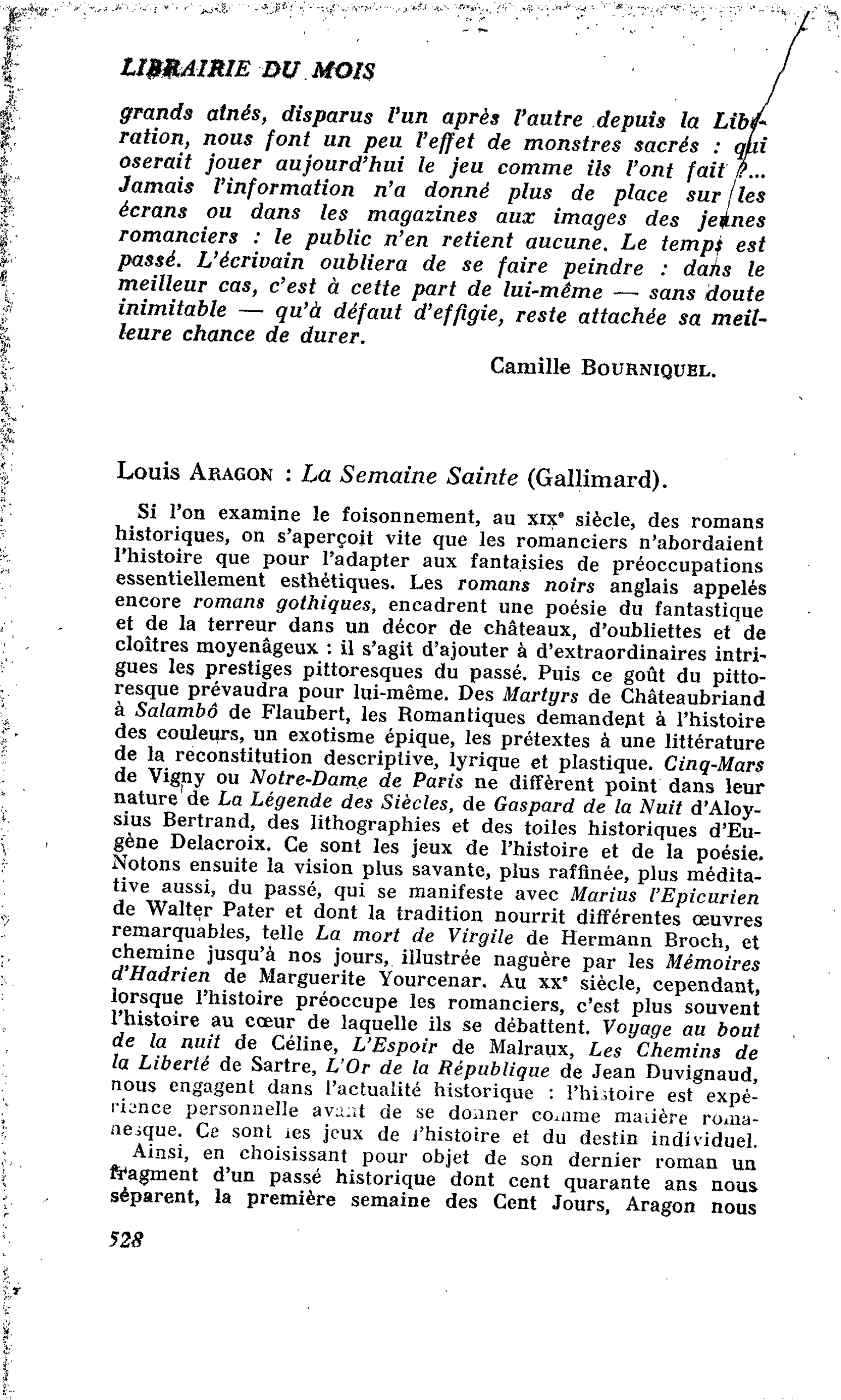 Louis Aragon : La Semaine Sainte