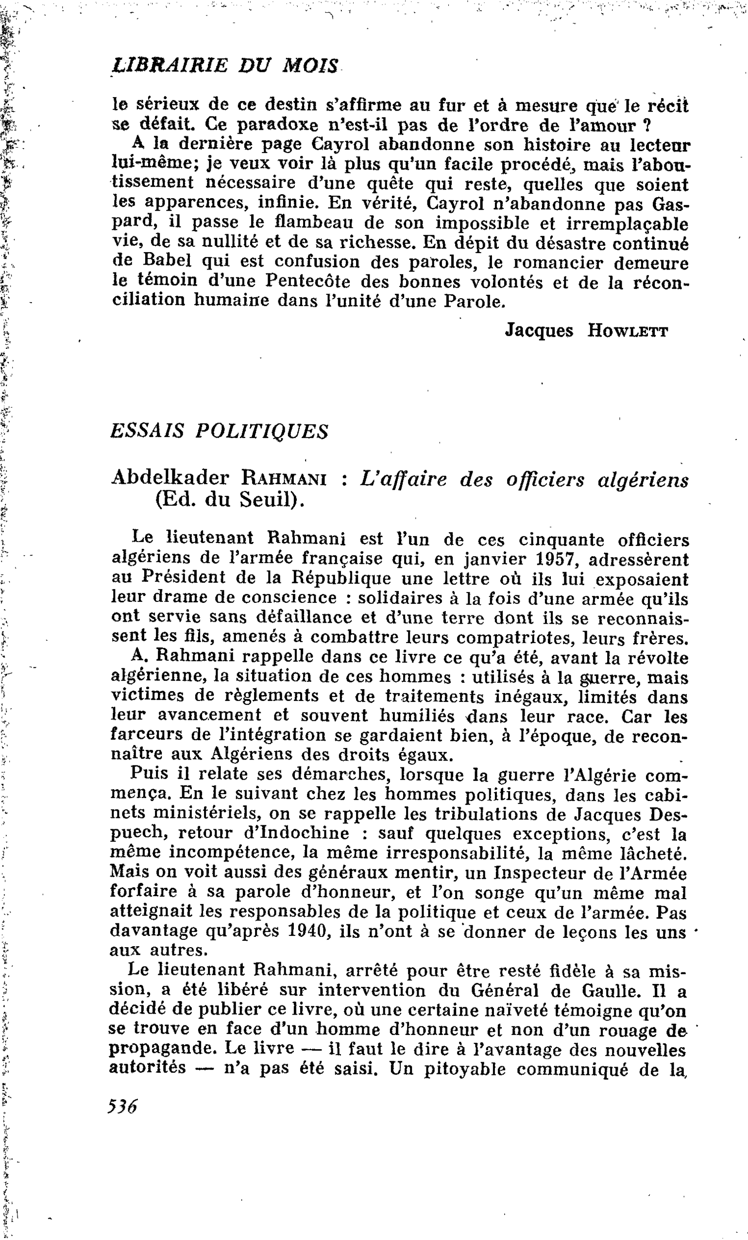Abdelkader Rahmani : L’affaire des officiers algériens