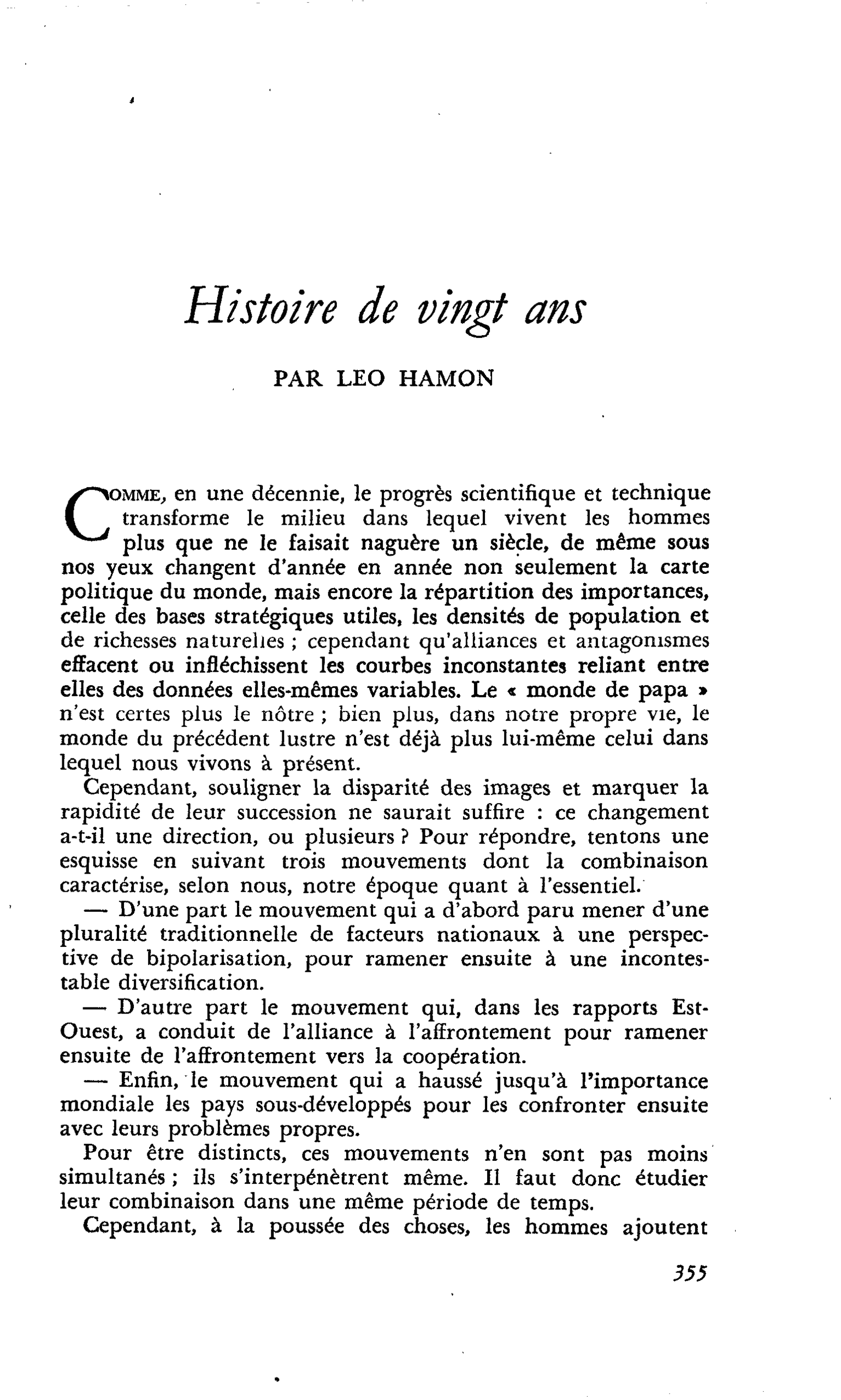 Histoire de vingt ans