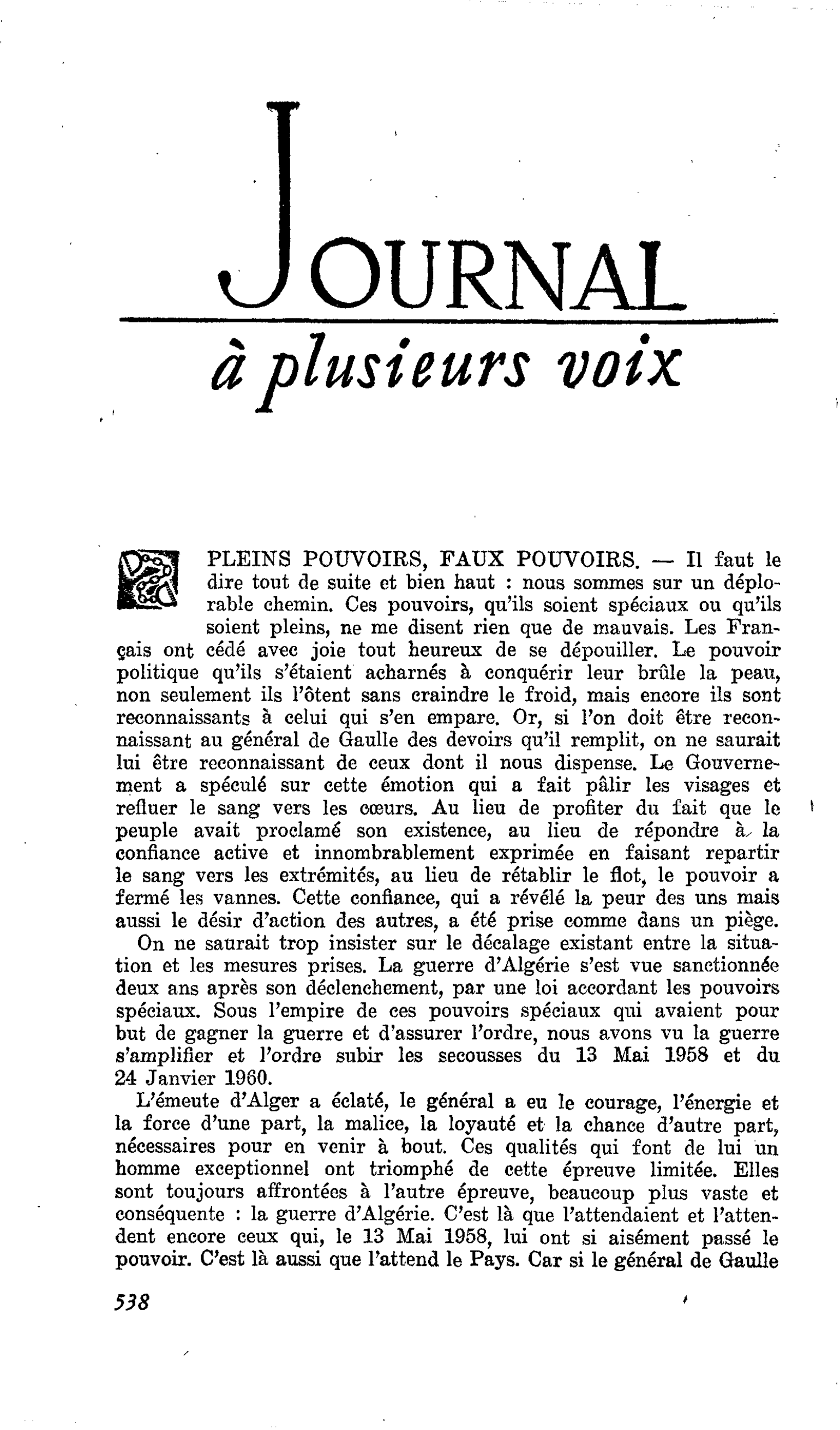 PLEINS POUVOIRS, FAUX POUVOIRS