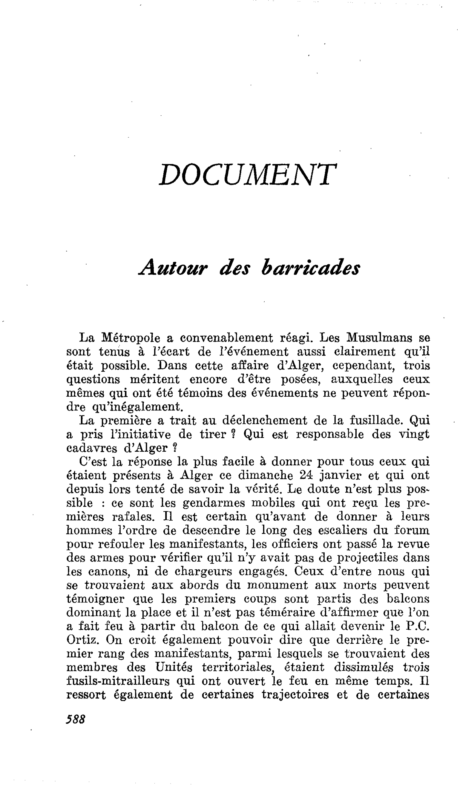 Autour des barricades