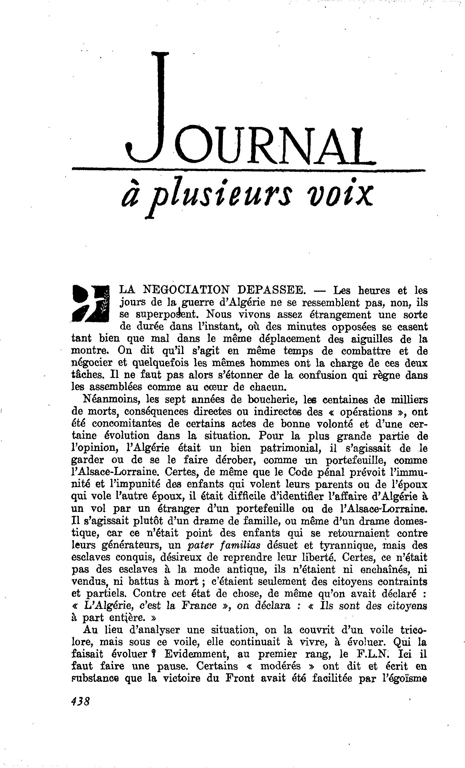 LA NEGOCIATION DEPASSEE