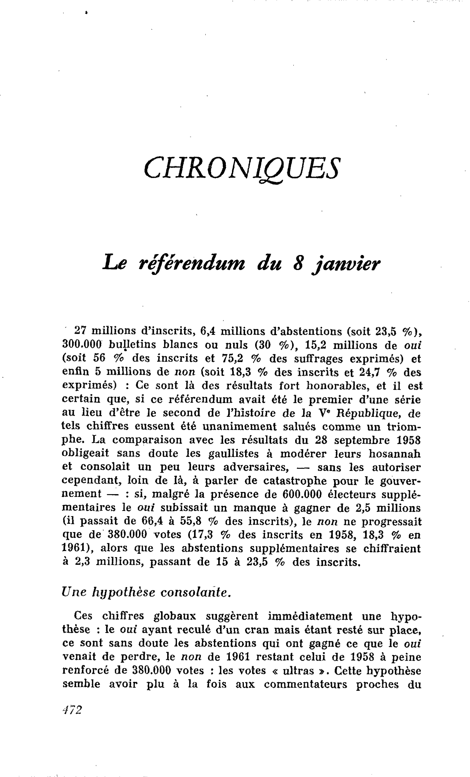 Le référendum du 8 janvier
