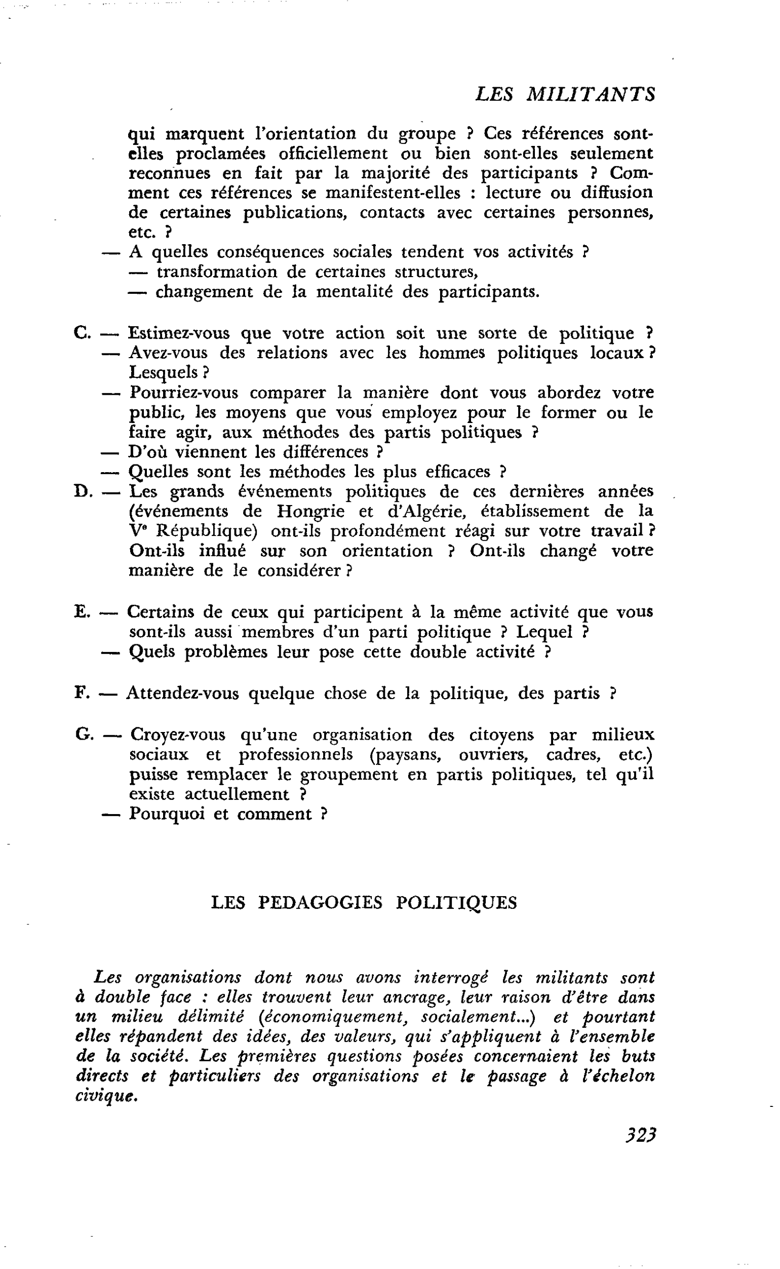 QUE FONT LES MILITANTS ? : LES PEDAGOGIES POLITIQUES