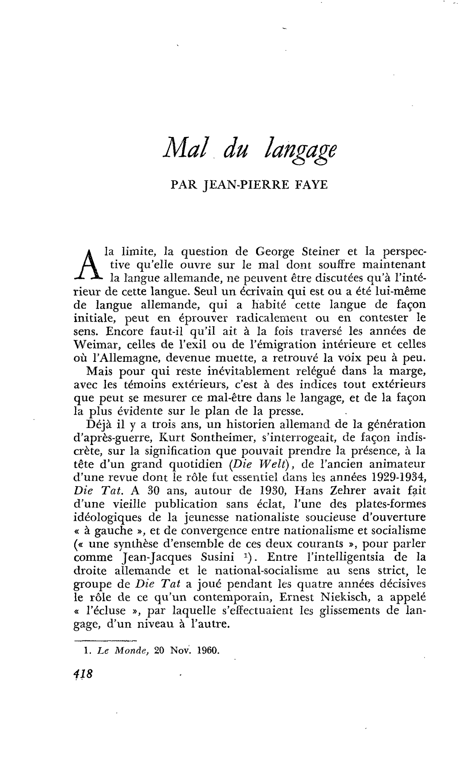 Mal du langage