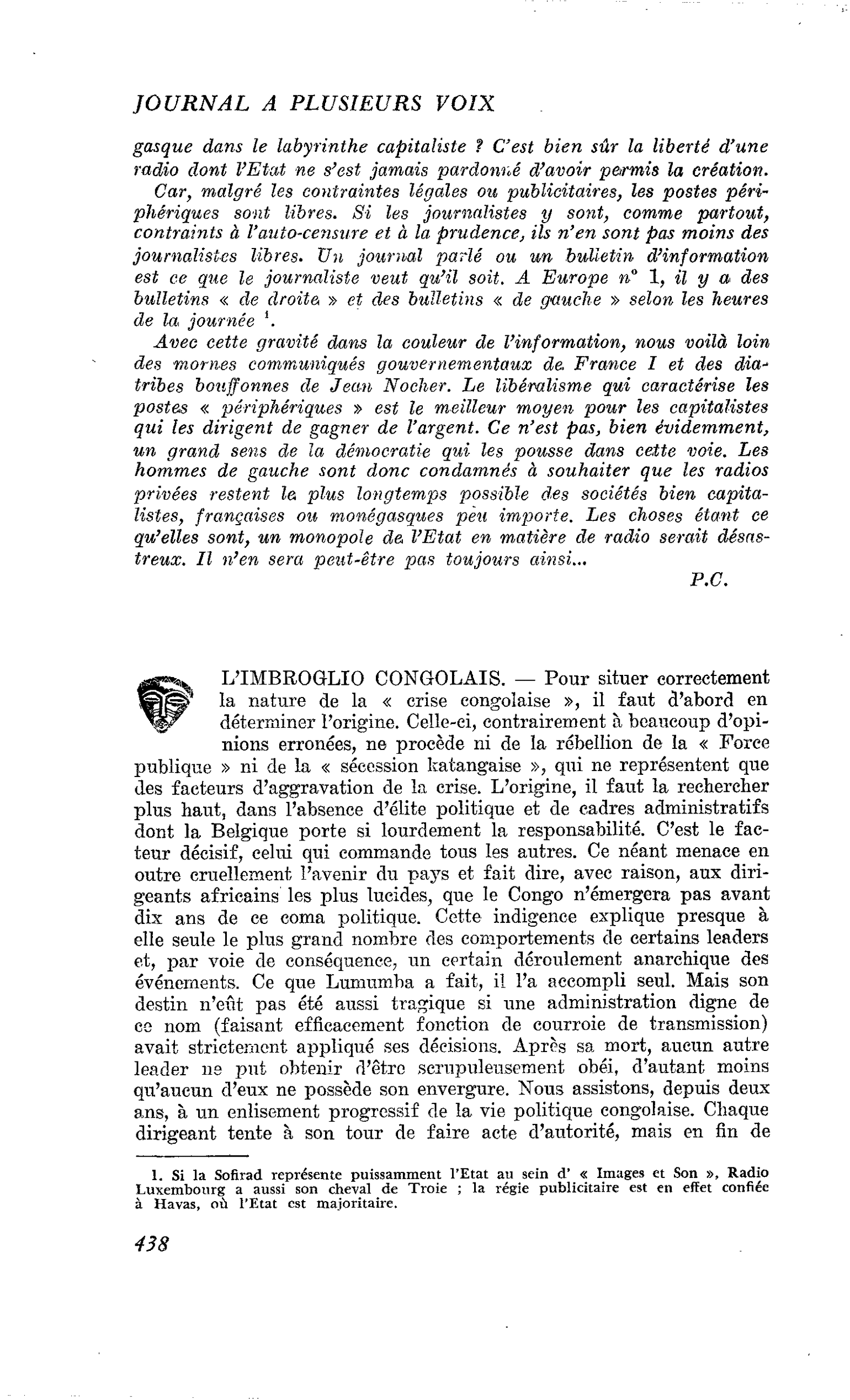 L’IMBROGLIO CONGOLAIS