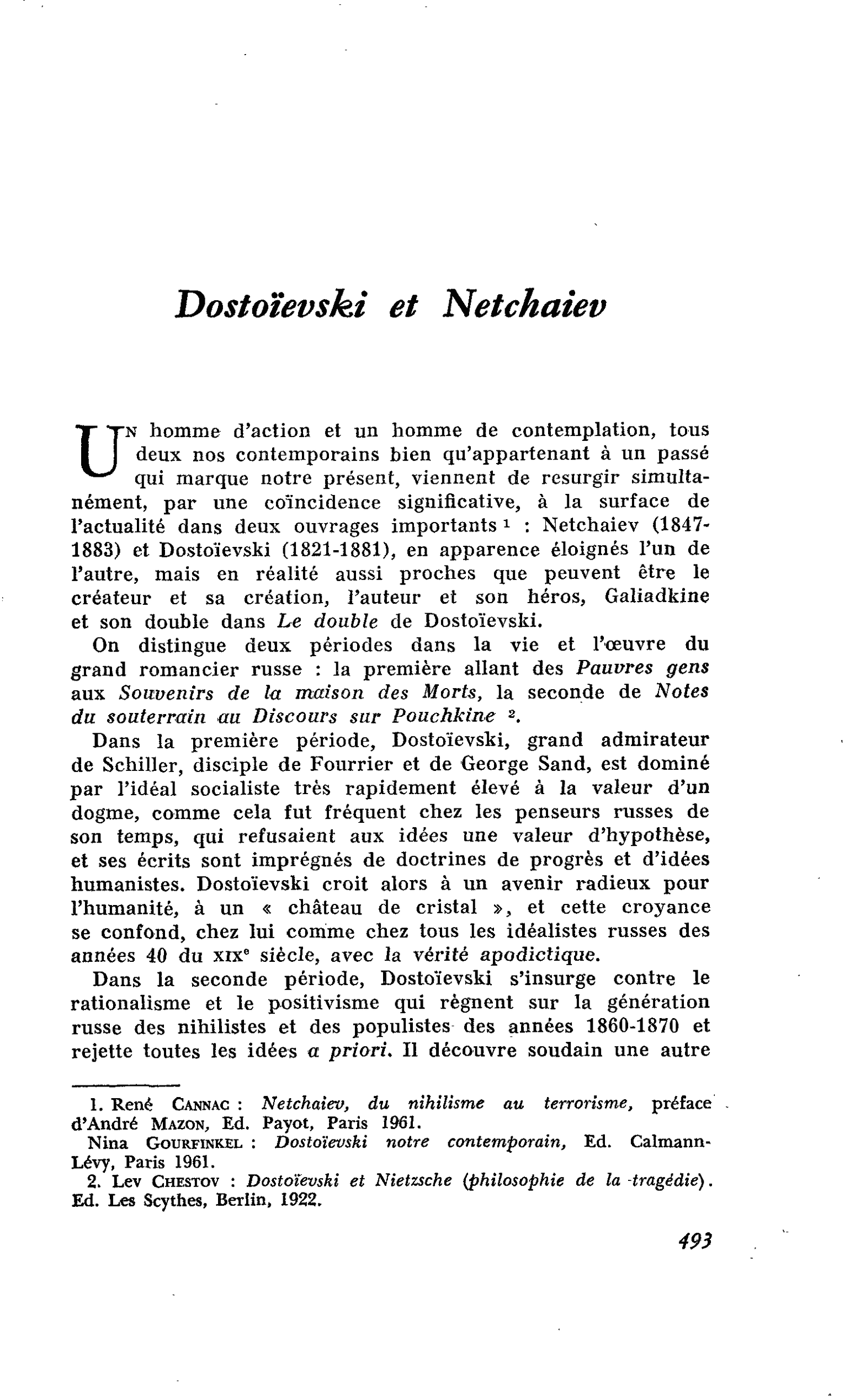Dostoïevski et Netchaiev