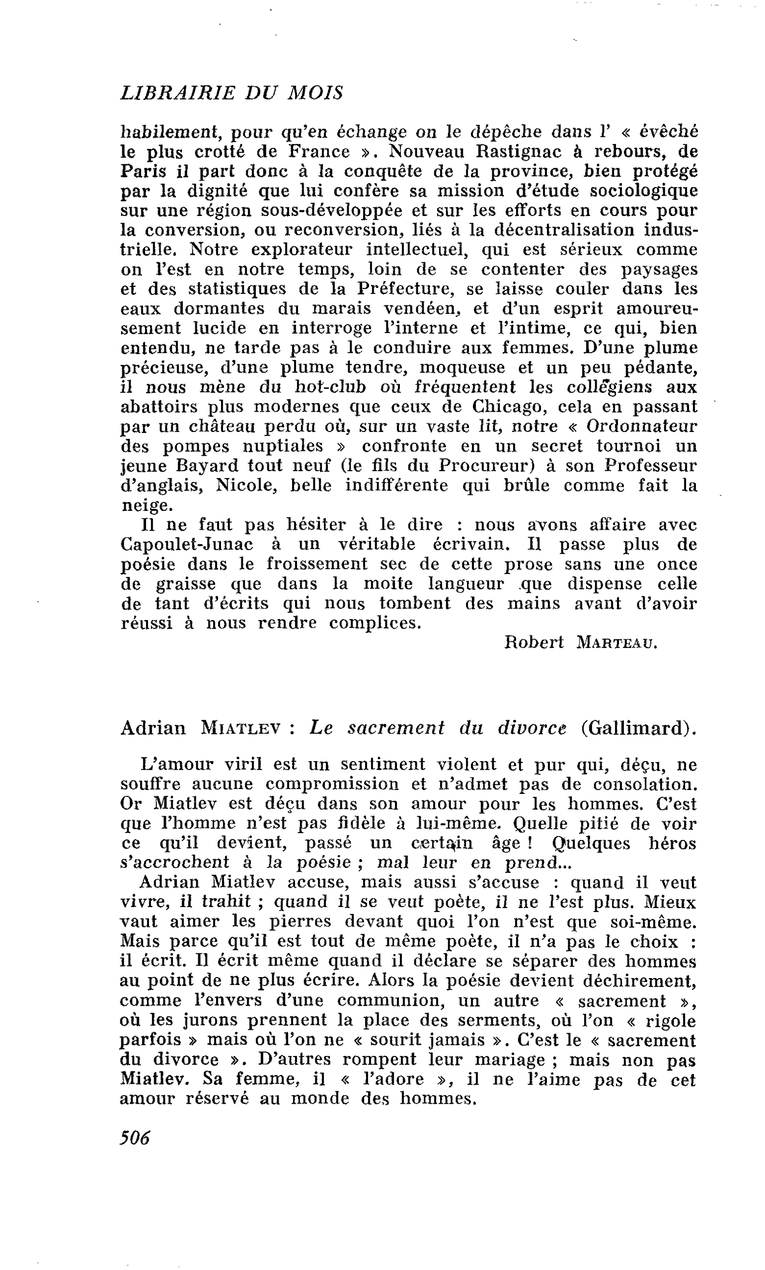 Adrian Miatlev : Le sacrement du divorce