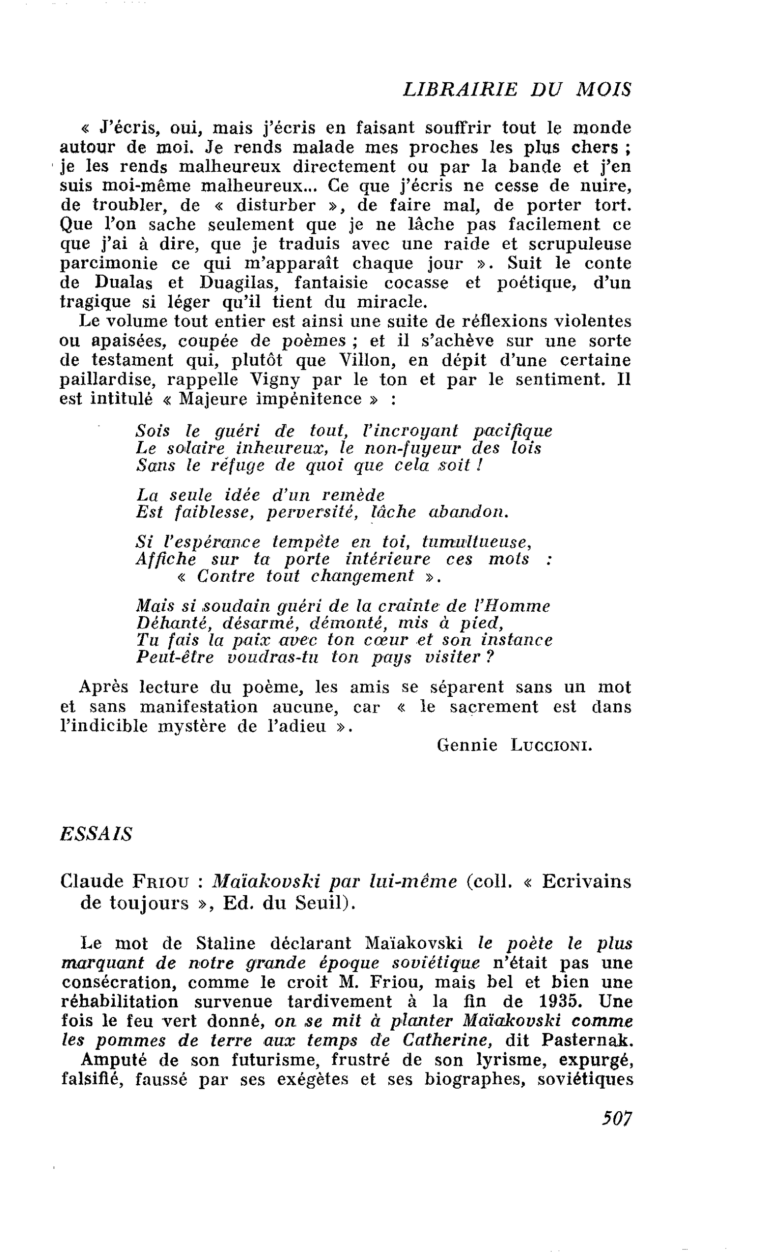 Claude Friou : Maïakovski par lui-même