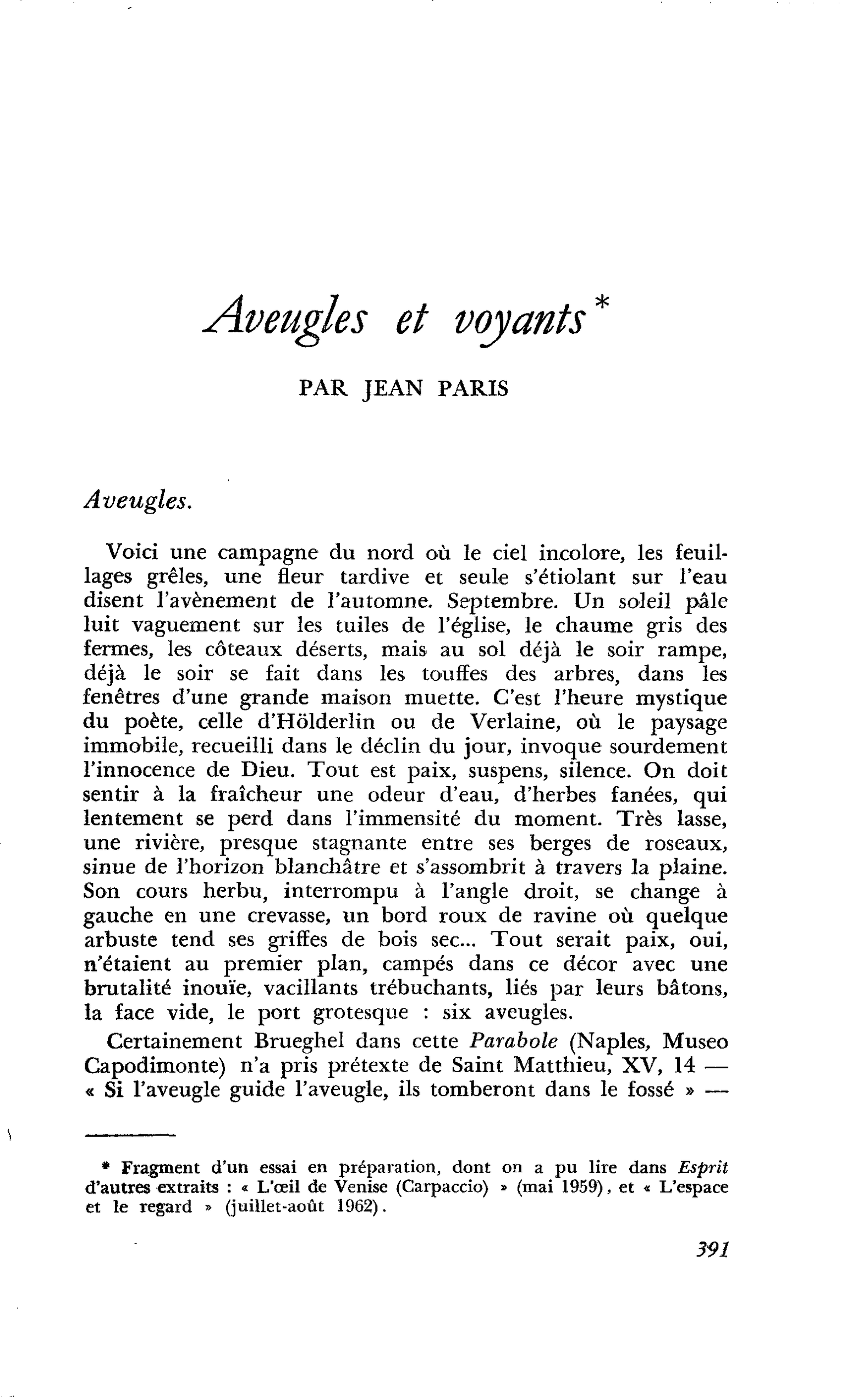 Aveugles et voyants