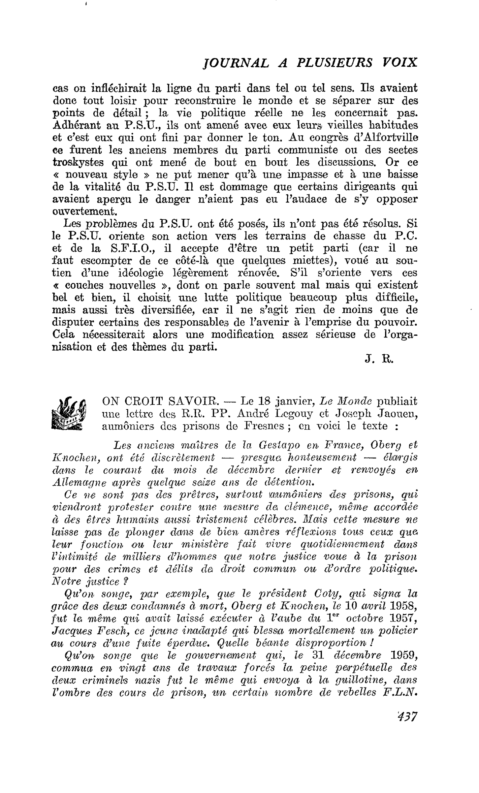 ON CROIT SAVOIR