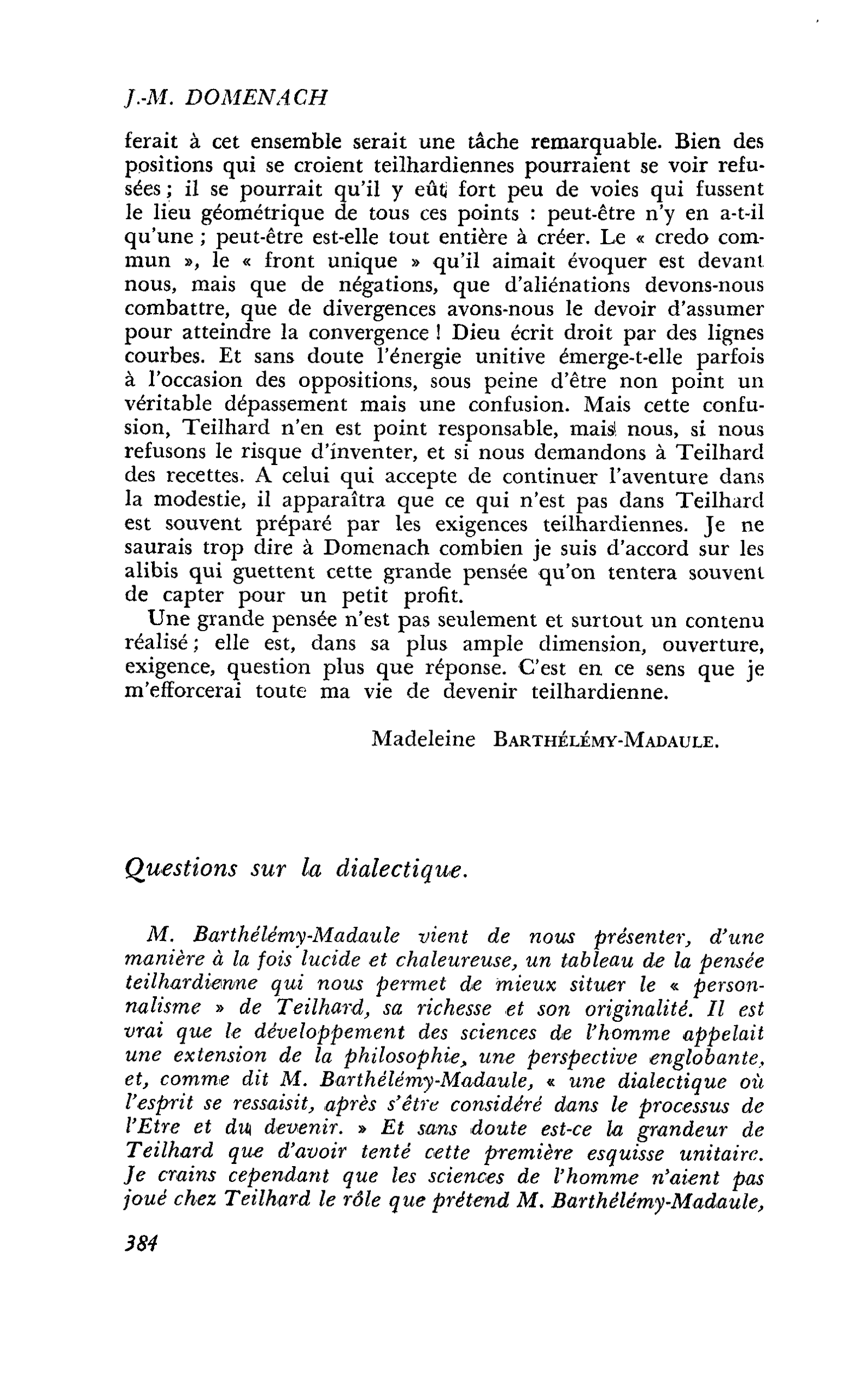 Questions sur la dialectique