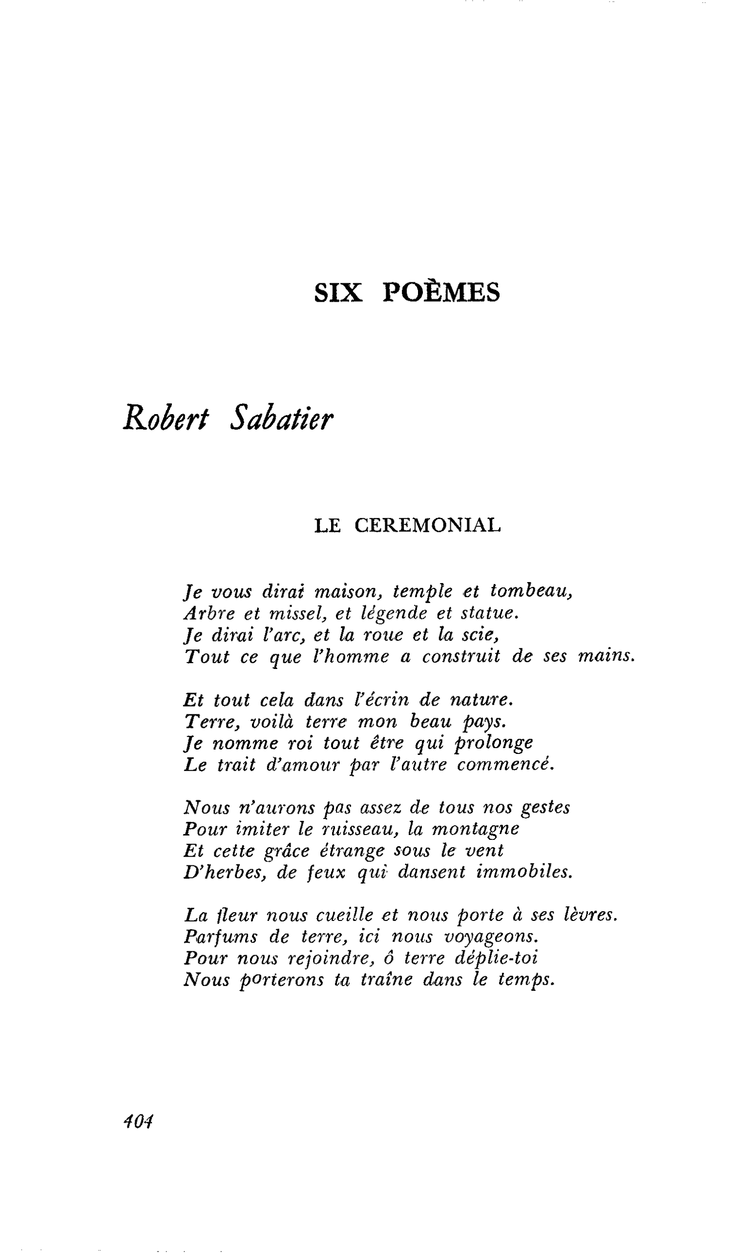 SIX POÈMES