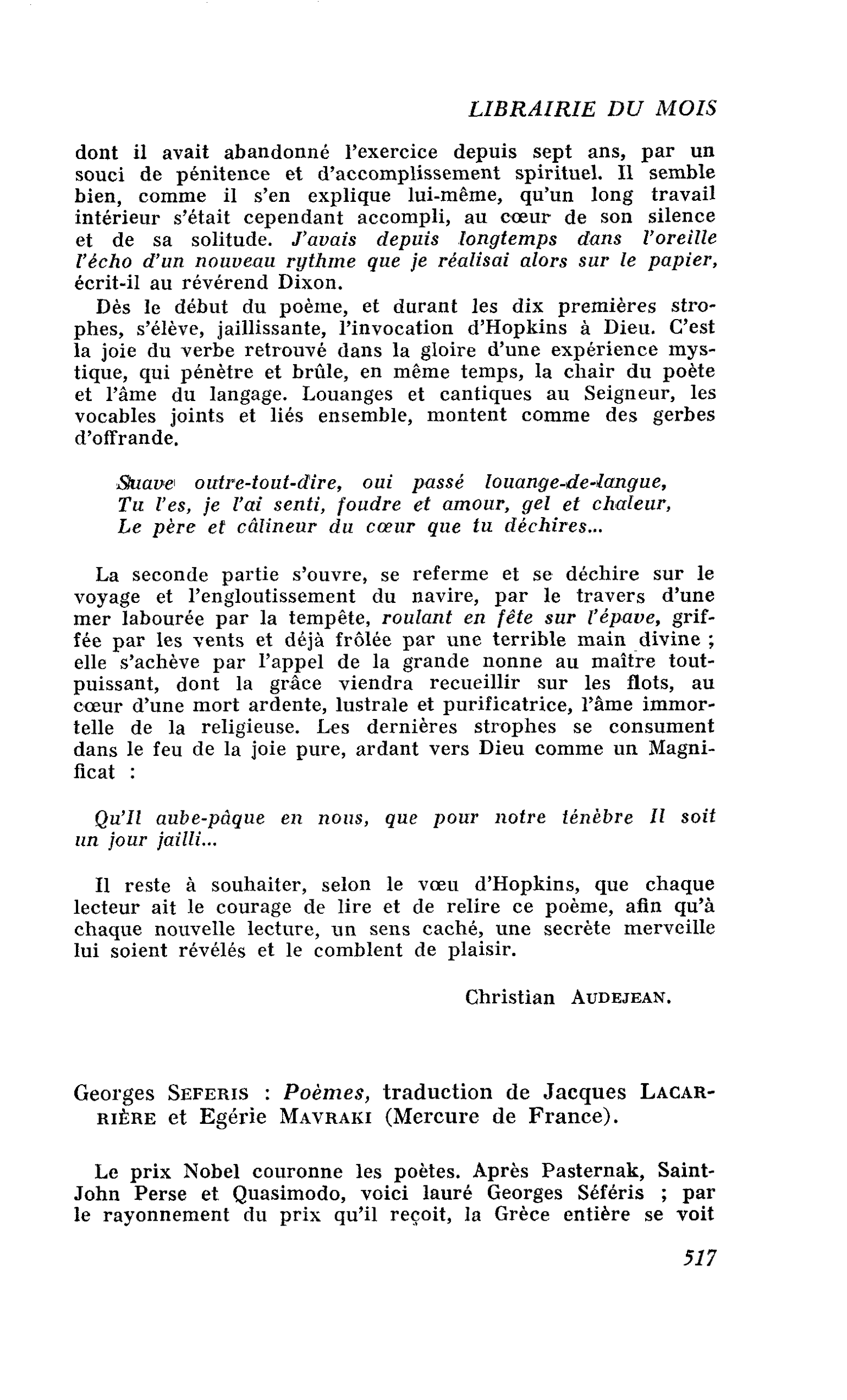 Georges Seferis : Poèmes