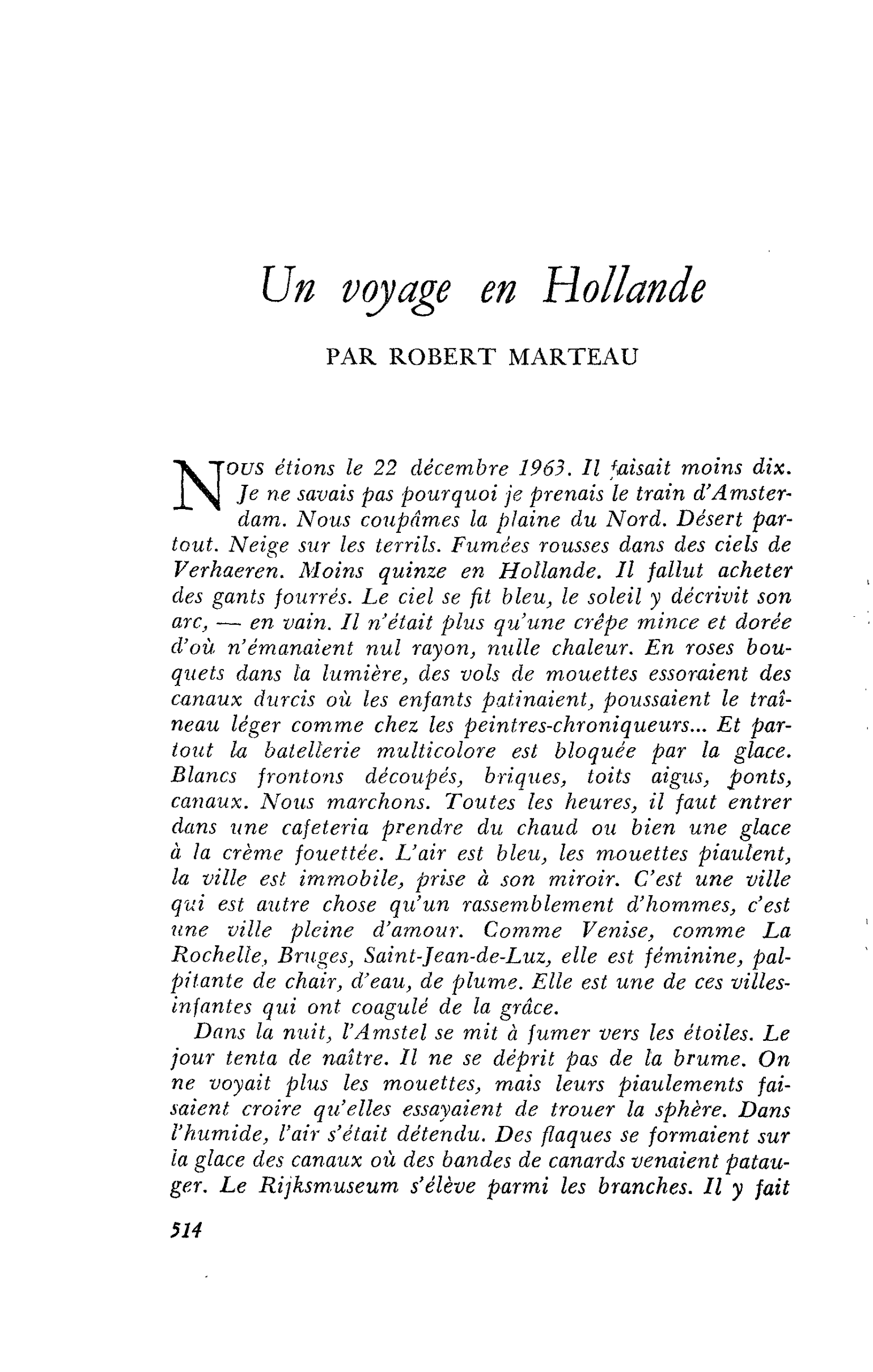 Un voyage en Hollande
