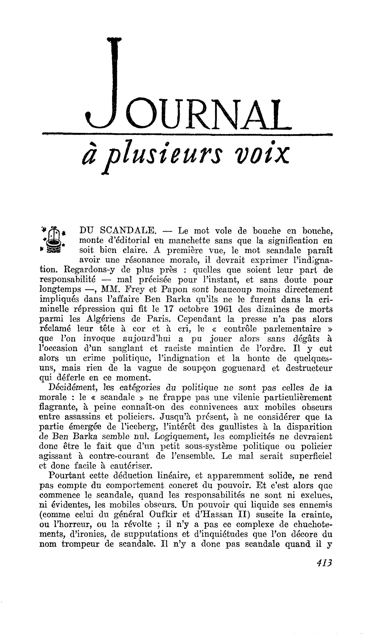 DU SCANDALE