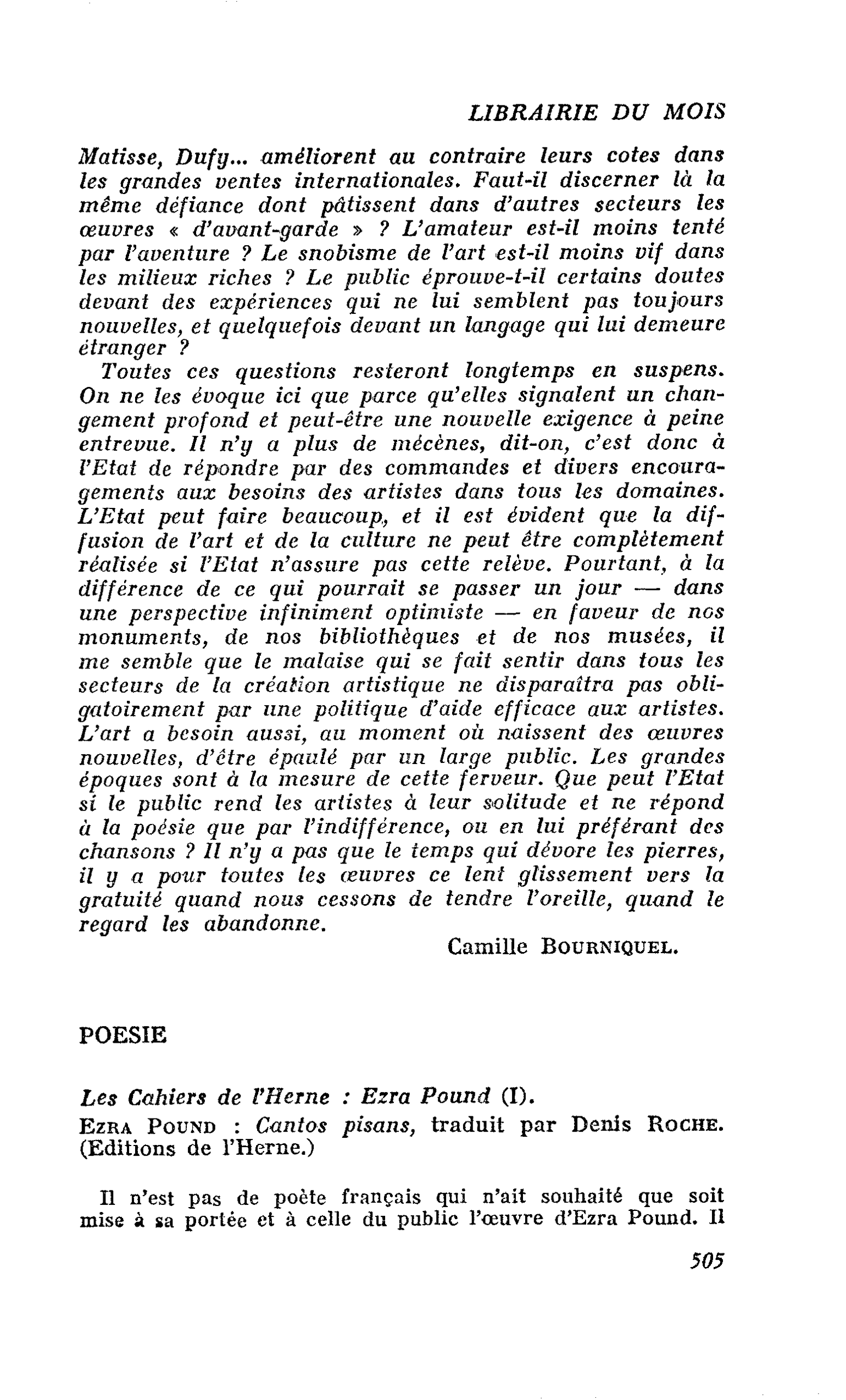 Les Cahiers de l’Herne : Ezra Pound (I). Ezra Pound : Cantos pisans