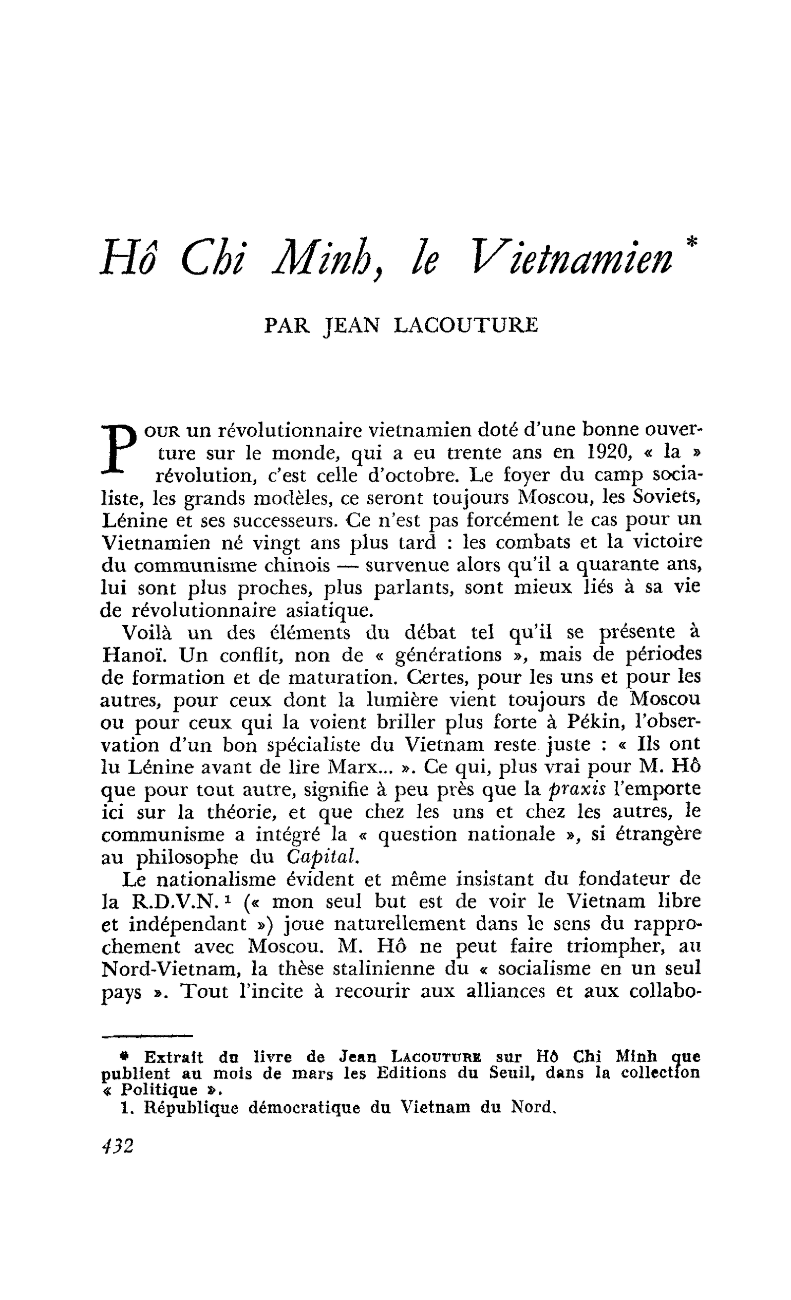 Hô Chi Minh, le Vietnamien
