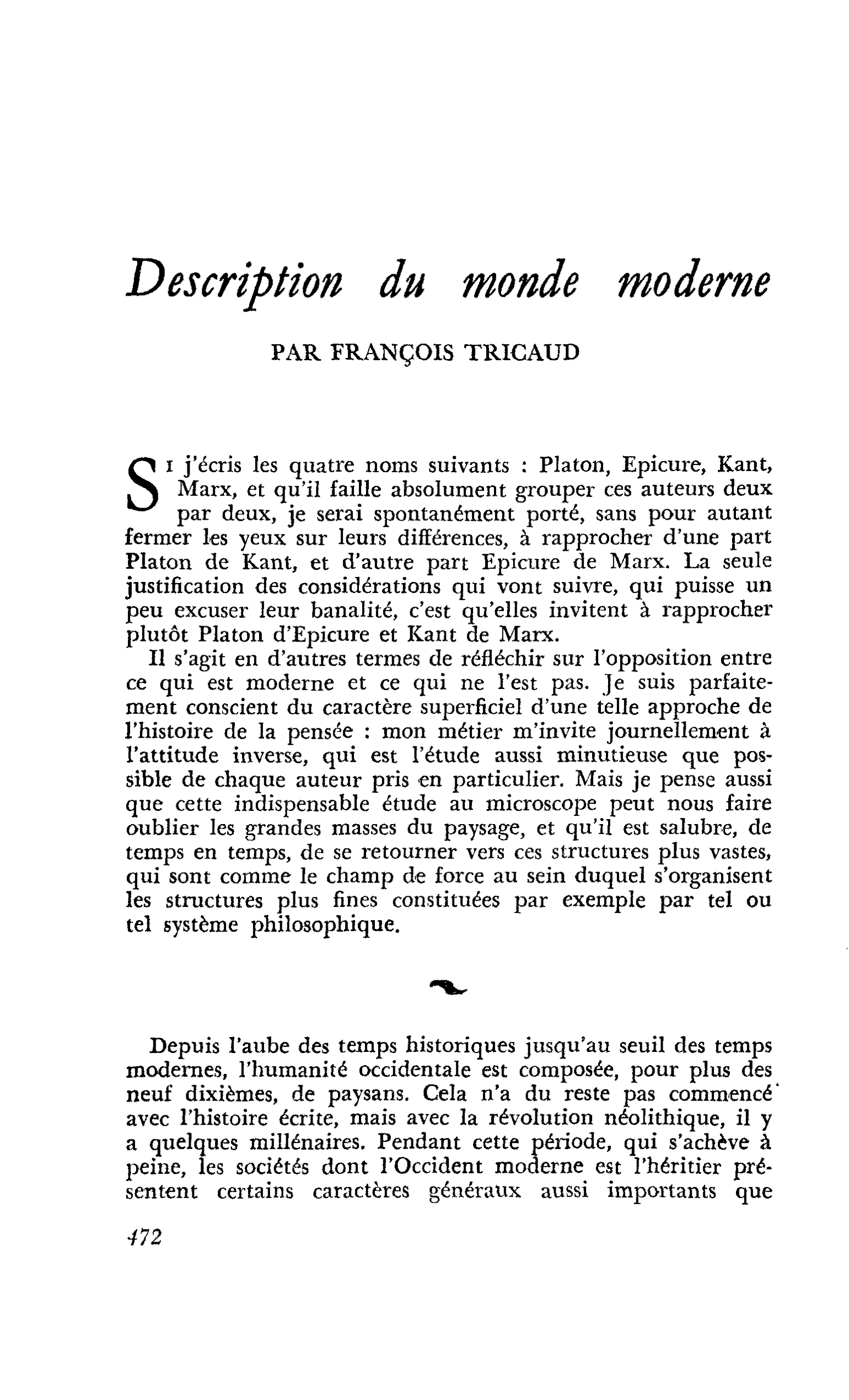 Description du monde moderne