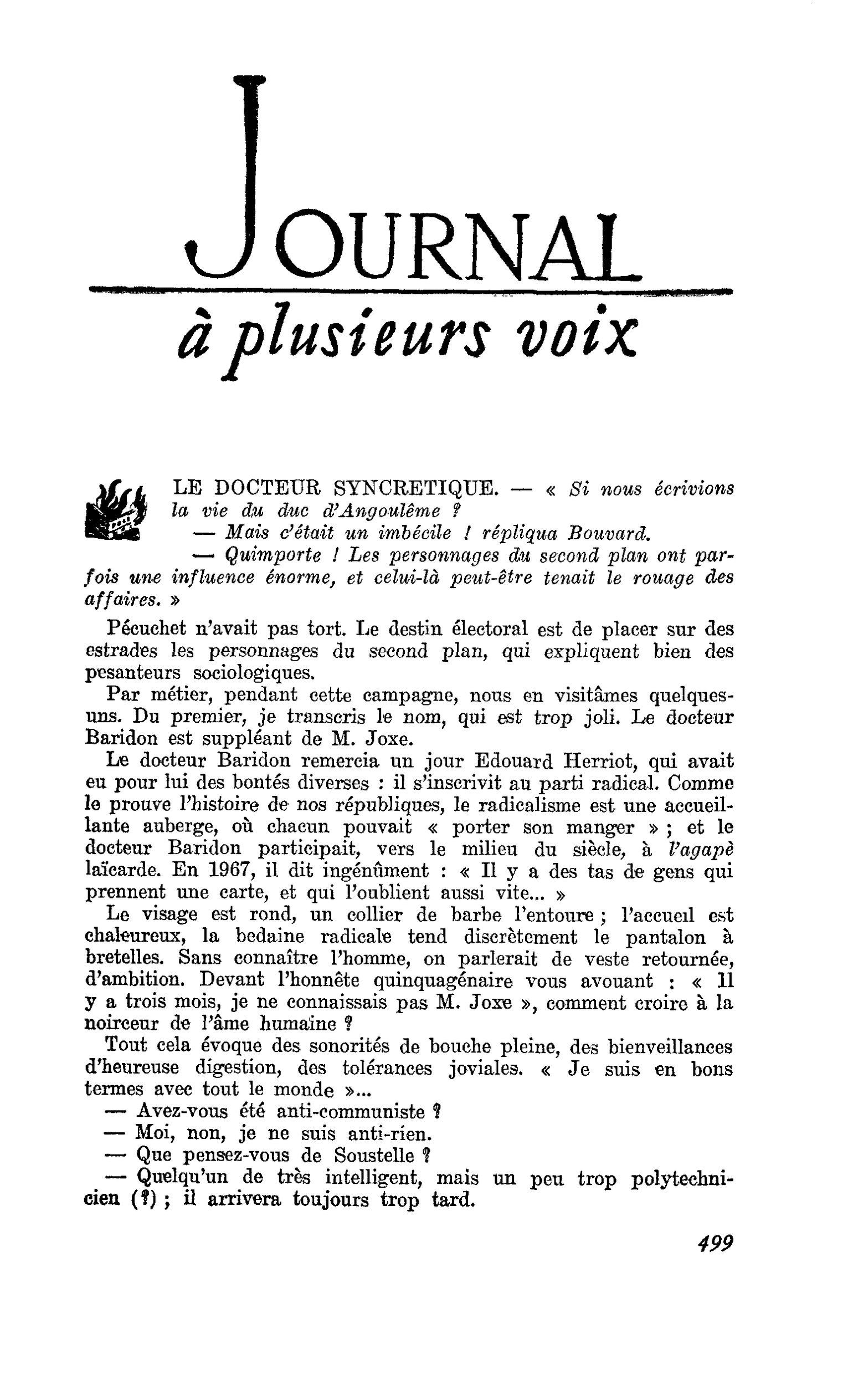 LE DOCTEUR SYNCRETIQUE