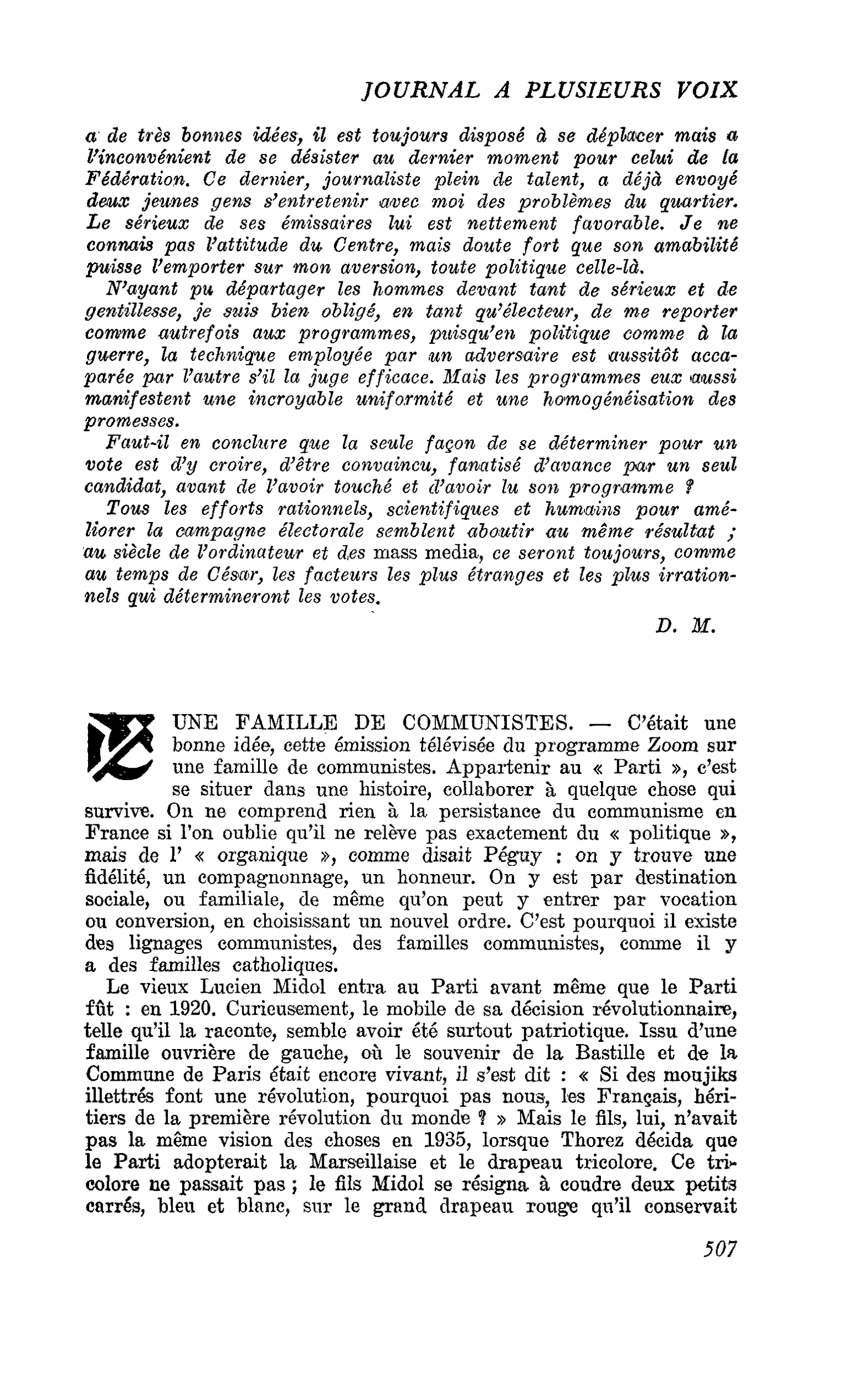 UNE FAMILLE DE COMMUNISTES